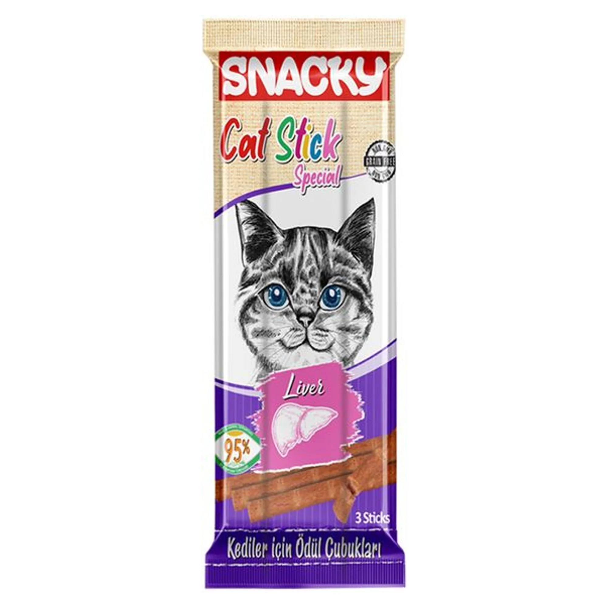 Snacky Snacky Kedi Stick Ödül Ciğerli 3x5G
