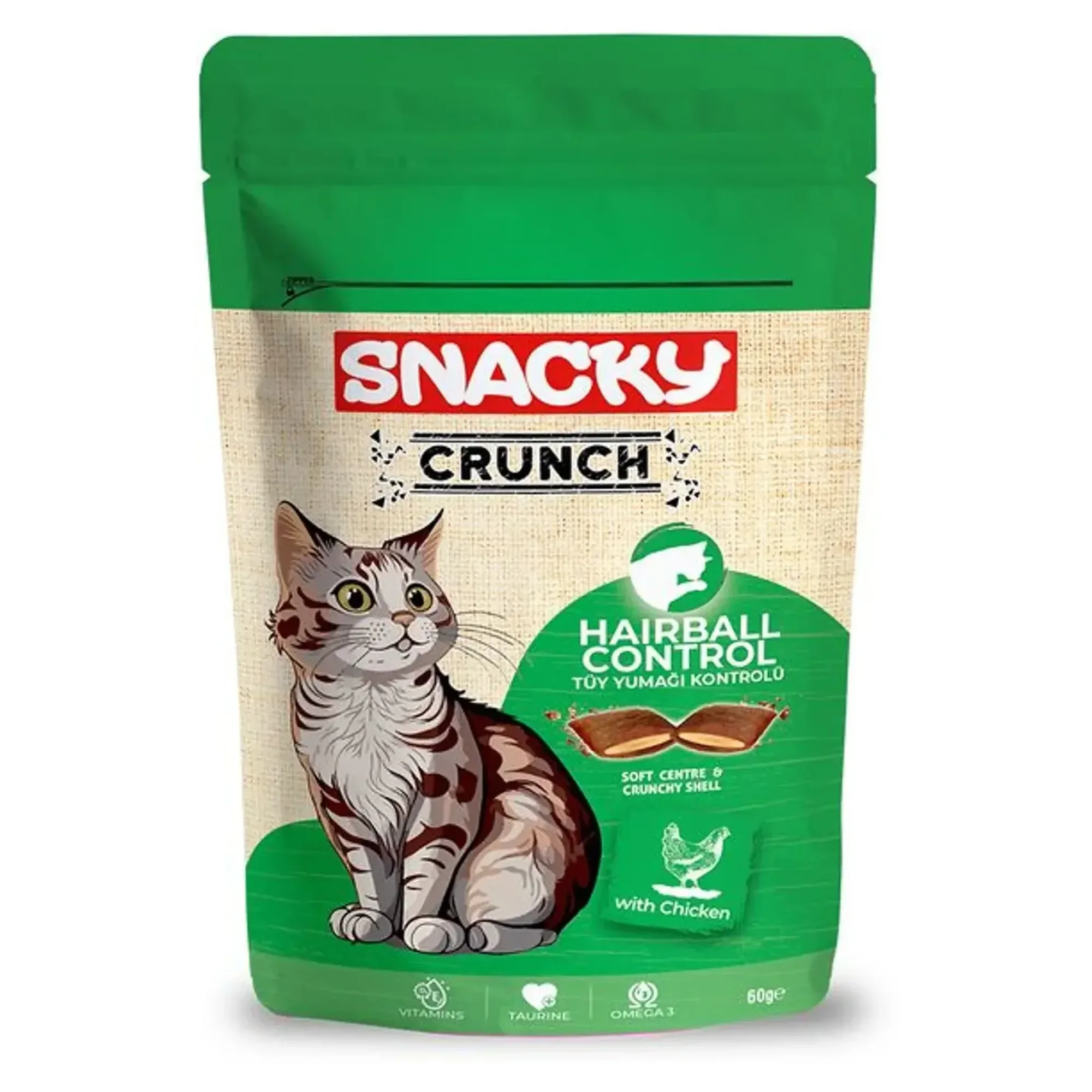 Snacky Crunch Tüy Yumağı Kontrolü Sağlayan Kedi Ödülü