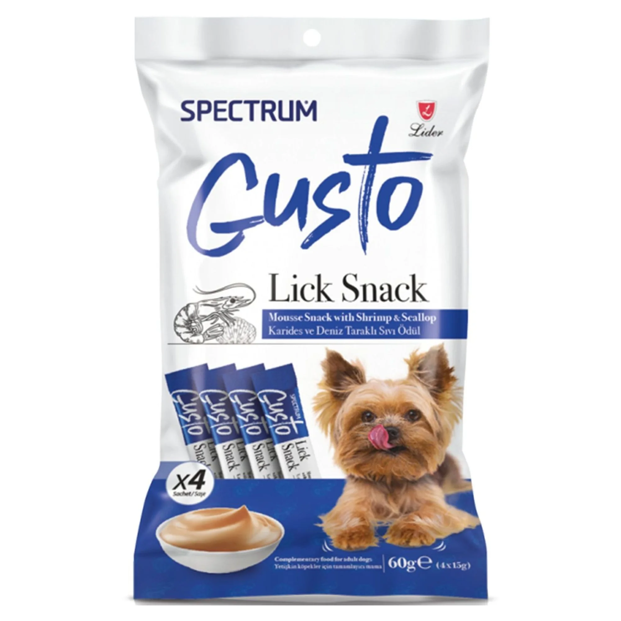 Spectrum Gusto Karidesli ve Deniz Taraklı Sıvı Yetişkin Köpek Ödül Maması 4x15 G