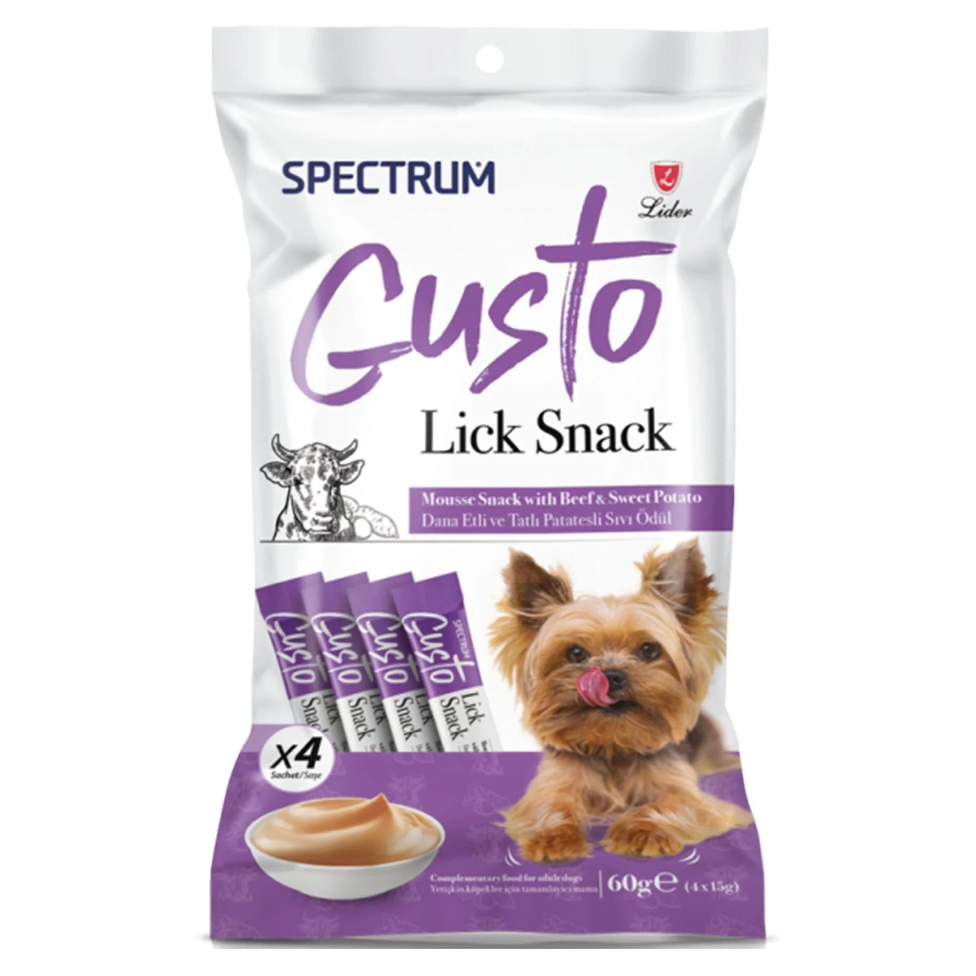 Spectrum Gusto Dana Etli ve Tatlı Patatesli Sıvı Yetişkin Köpek Ödül Maması 4x15 G