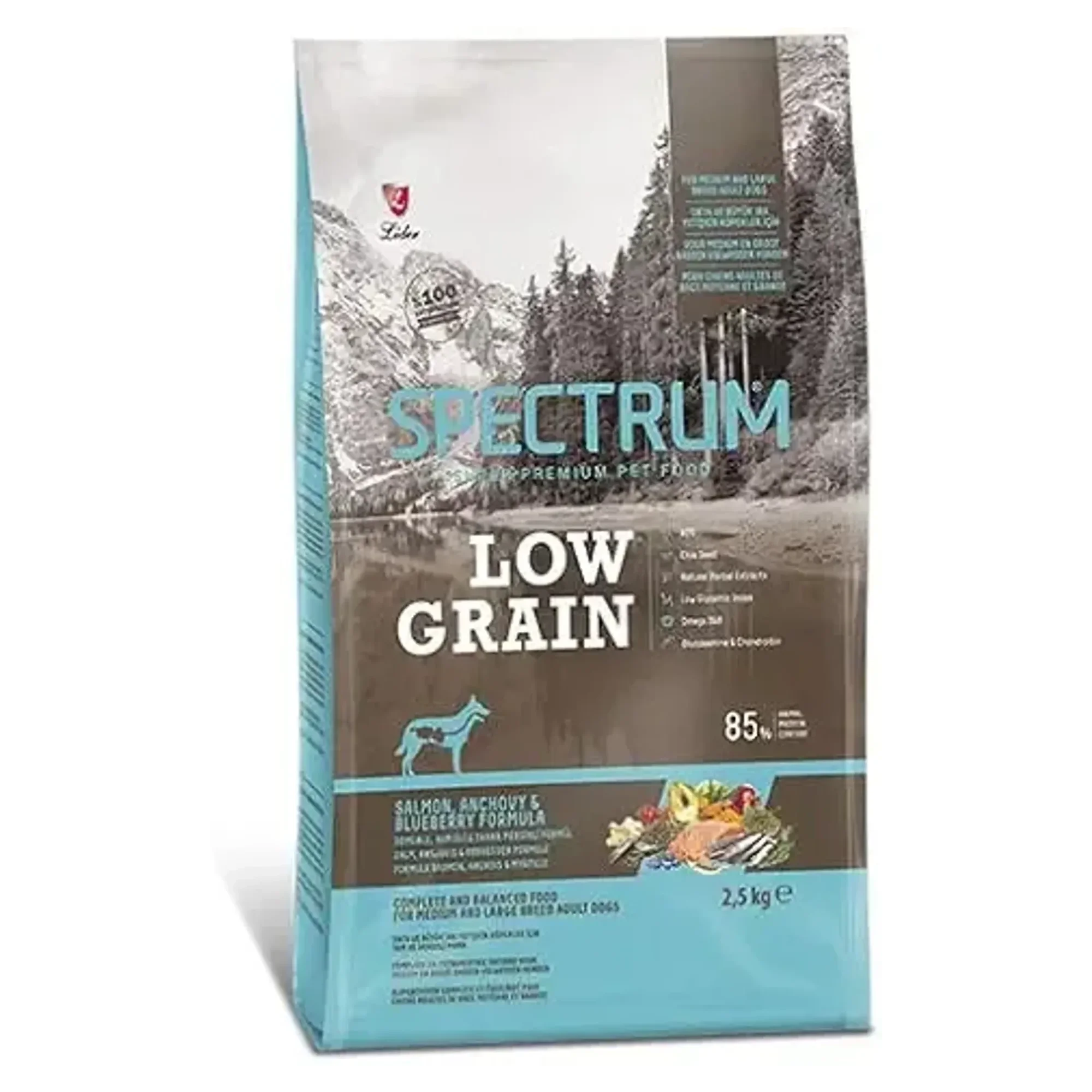 Spectrum Spectrum Low Grain Somonlu Hamsili Orta ve Büyük Irk Yetişkin Köpek  Maması 2.5 KG
