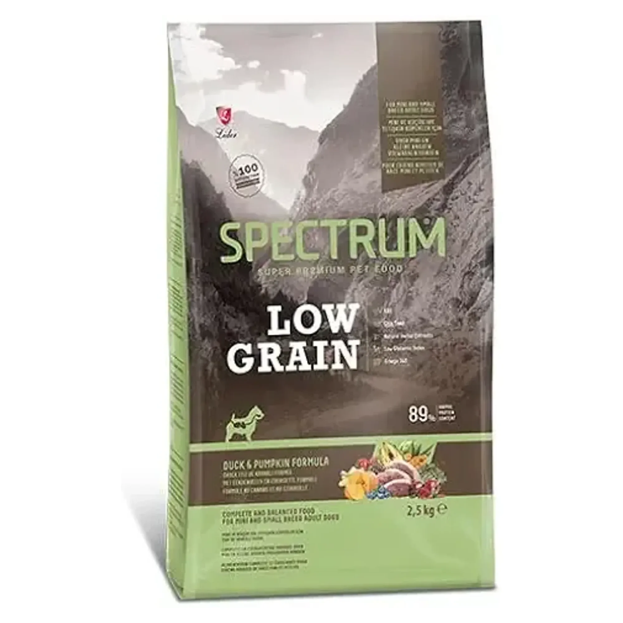 Spectrum Low Grain Ördek&Balkabaklı Küçük Irk Yetişkin Köpek Kuru Maması 2.5 KG