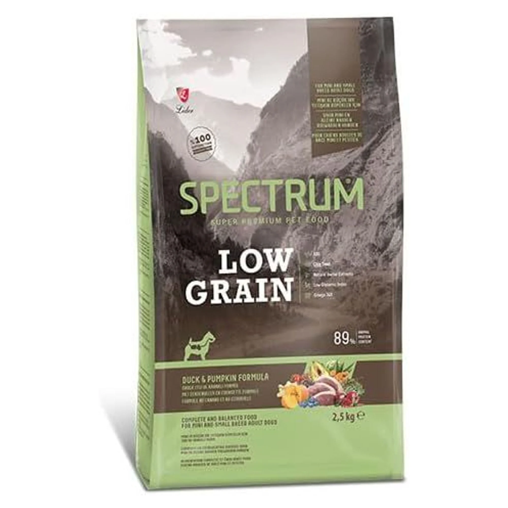 Spectrum Low Grain Ördek&Balkabaklı Küçük Irk Yetişkin Köpek Kuru Maması 2.5 KG