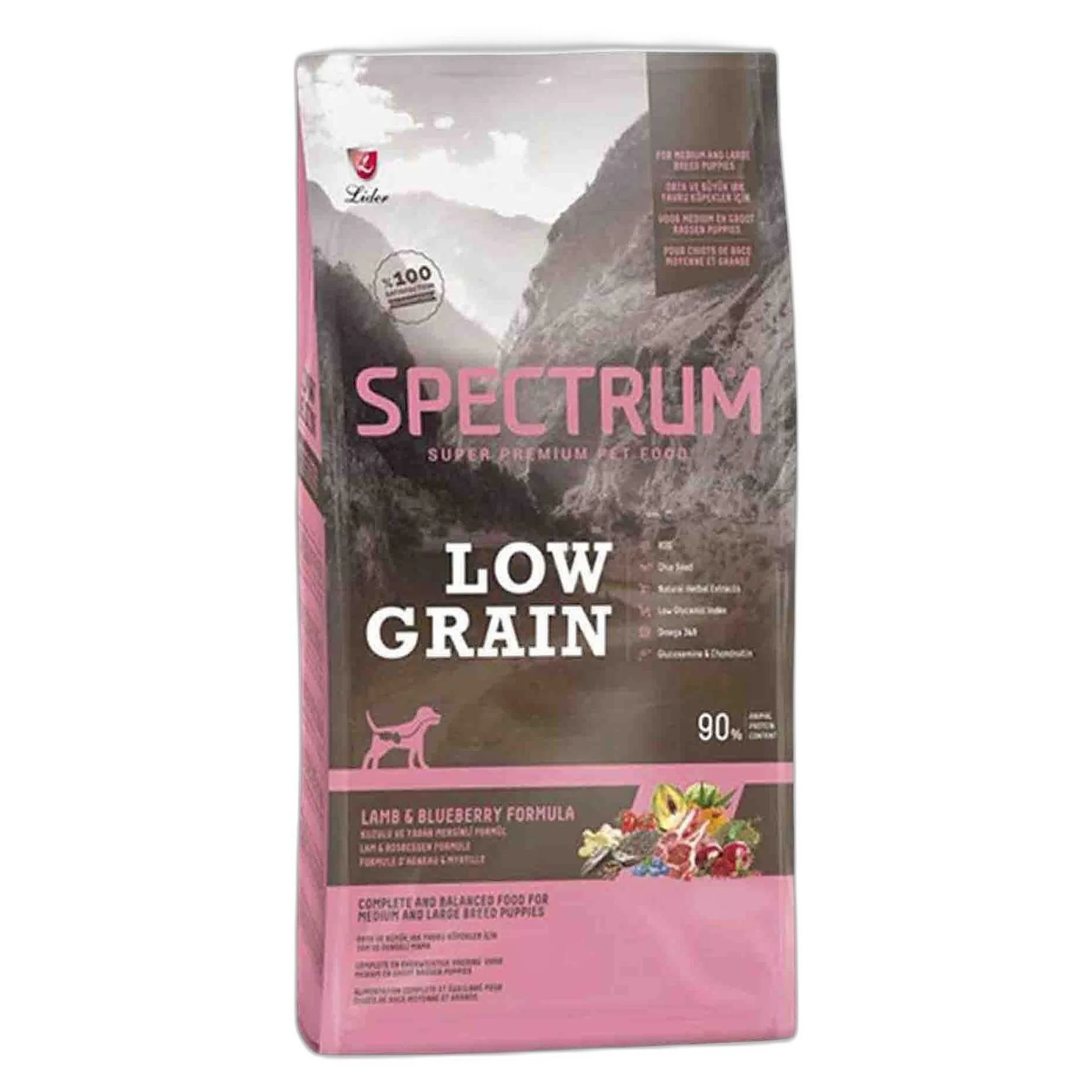 Spectrum Spectrum Low Grain Kuzu Etli Orta ve Büyük Irk Yavru Köpek Maması 12 KG