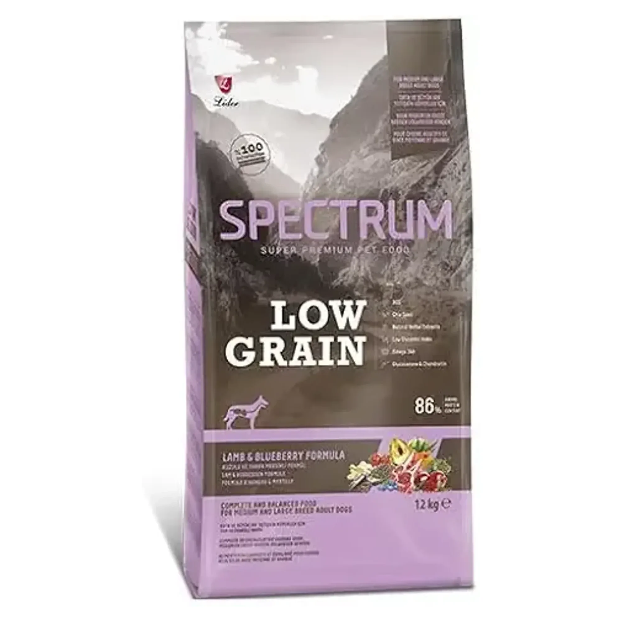 Spectrum Spectrum Low Grain Kuzu Etli Yaban Mersinli Orta ve Büyük Irk Yetişkin Köpek Maması 12 KG