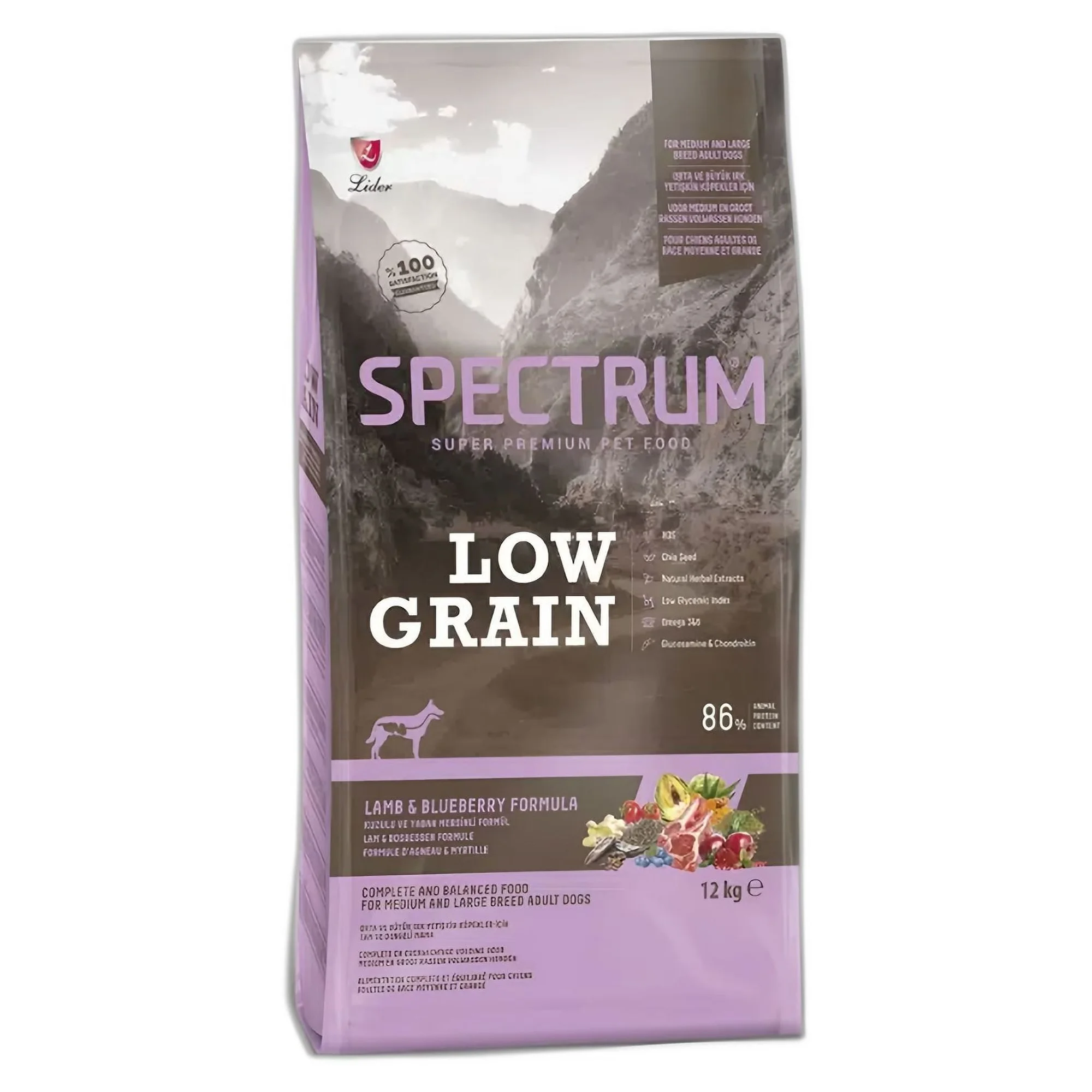 Spectrum Low Grain Kuzu Etli Orta ve Büyük Irk Yetişkin Köpek Maması 12 KG+2 KG