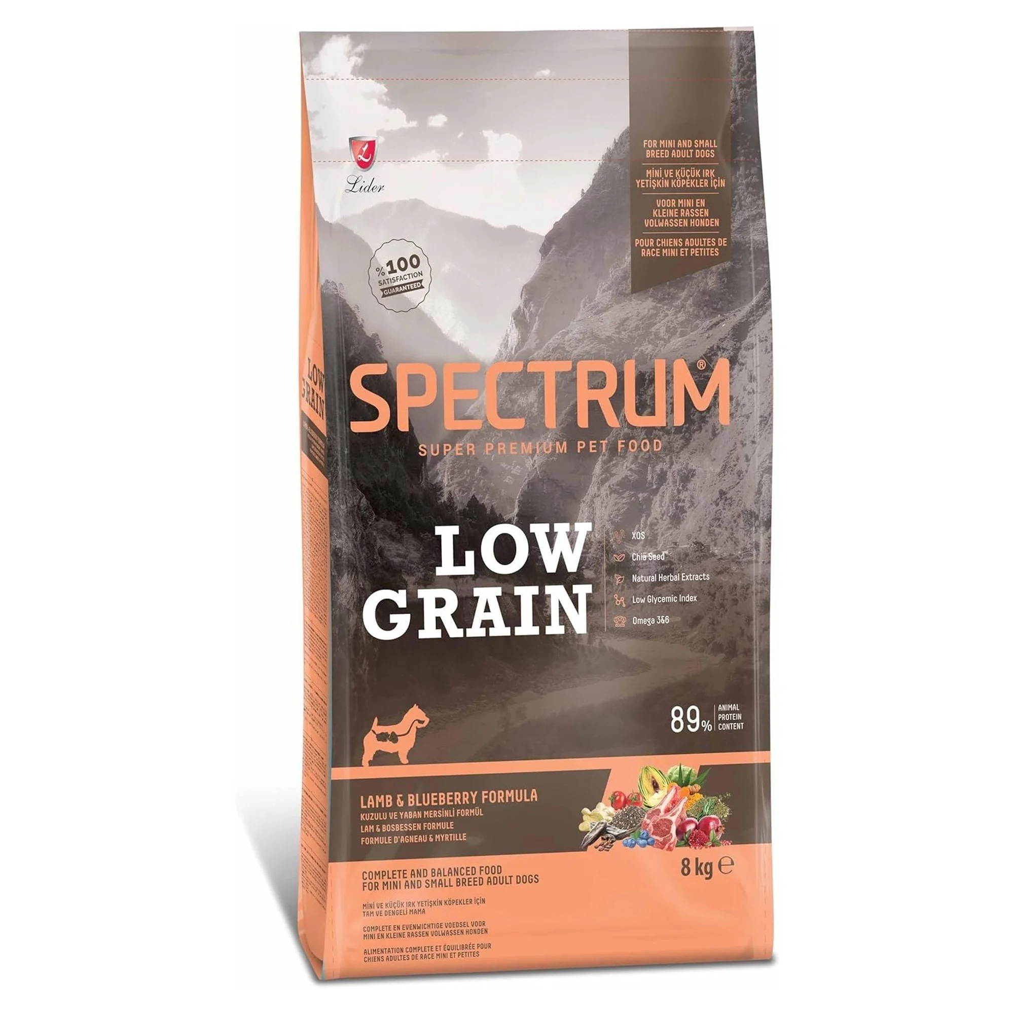 Spectrum Low Grain Kuzu Etli Yaban Mersinli Küçük Irk Yetişkin Köpek Maması 8 KG
