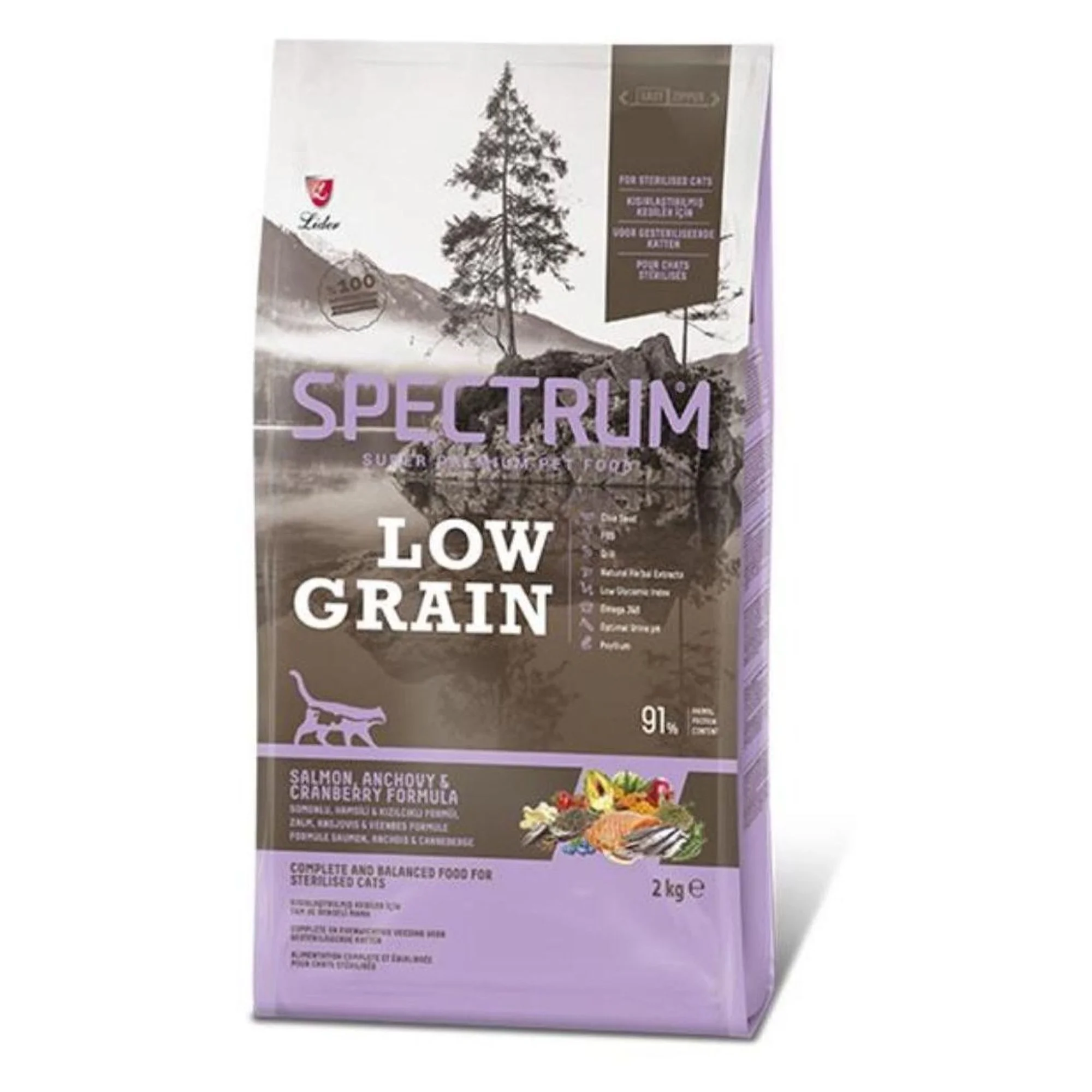 Spectrum Low Grain Sterilised Somon&Hamsili Kısırlaştırılmış Kedi Kuru Maması 2 KG