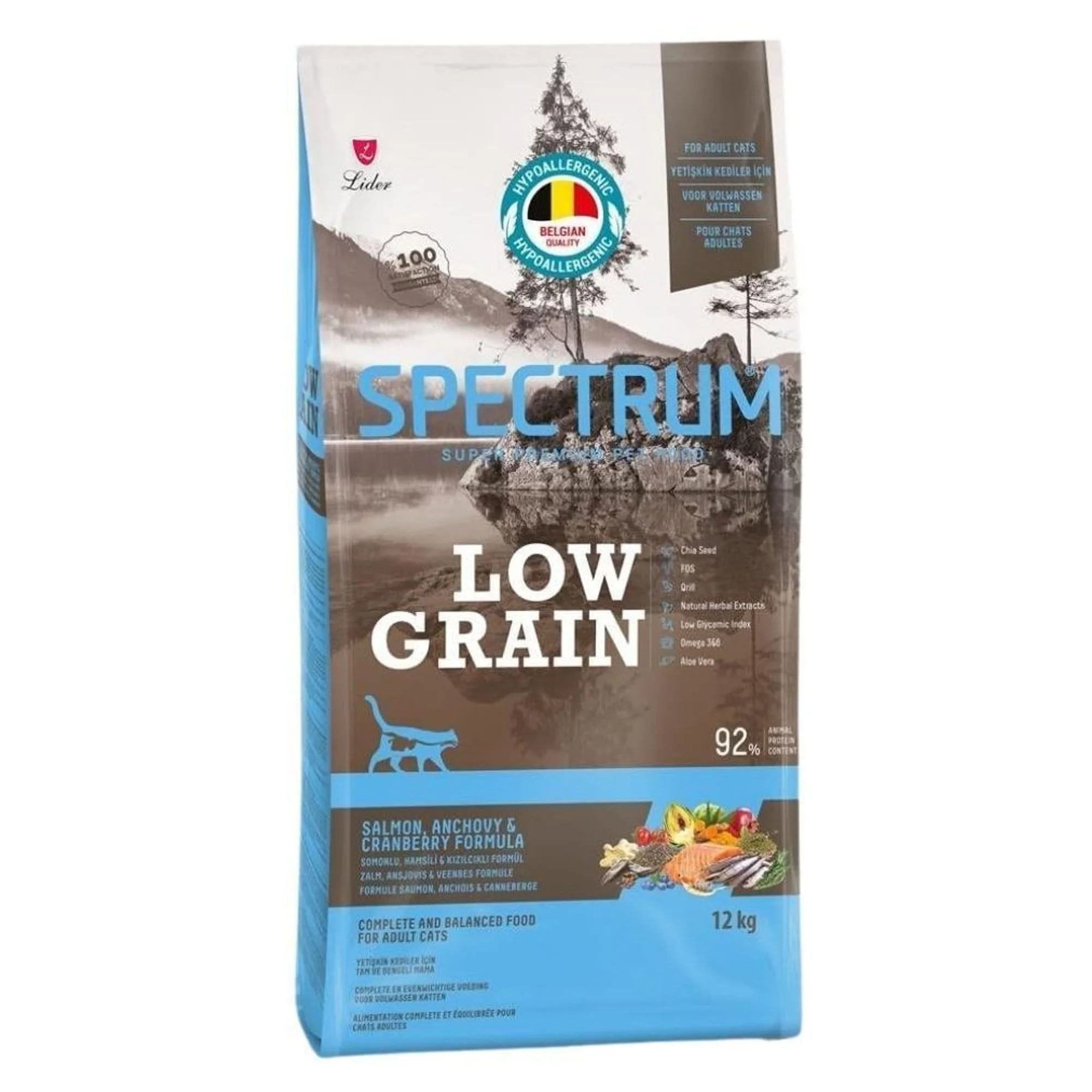 Spectrum LG Somonlu Hamsili Kızılcıklı Yetişkin Kedi Maması 12 KG