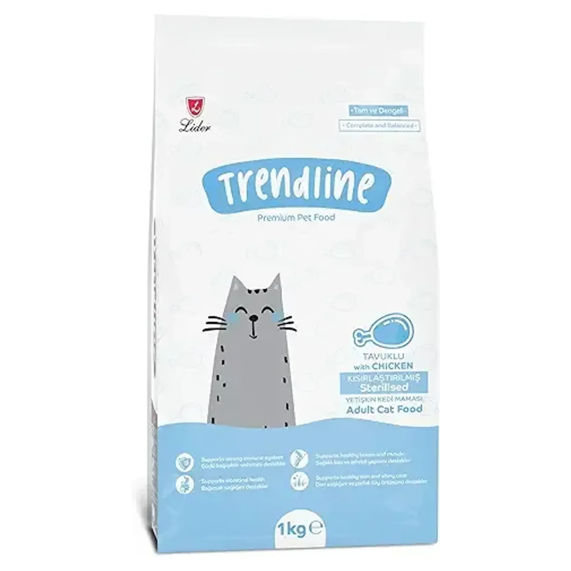 Trendline Trendline Tavuklu Kısırlaştırılmış Yetişkin Kedi Maması 1 KG 1 KG