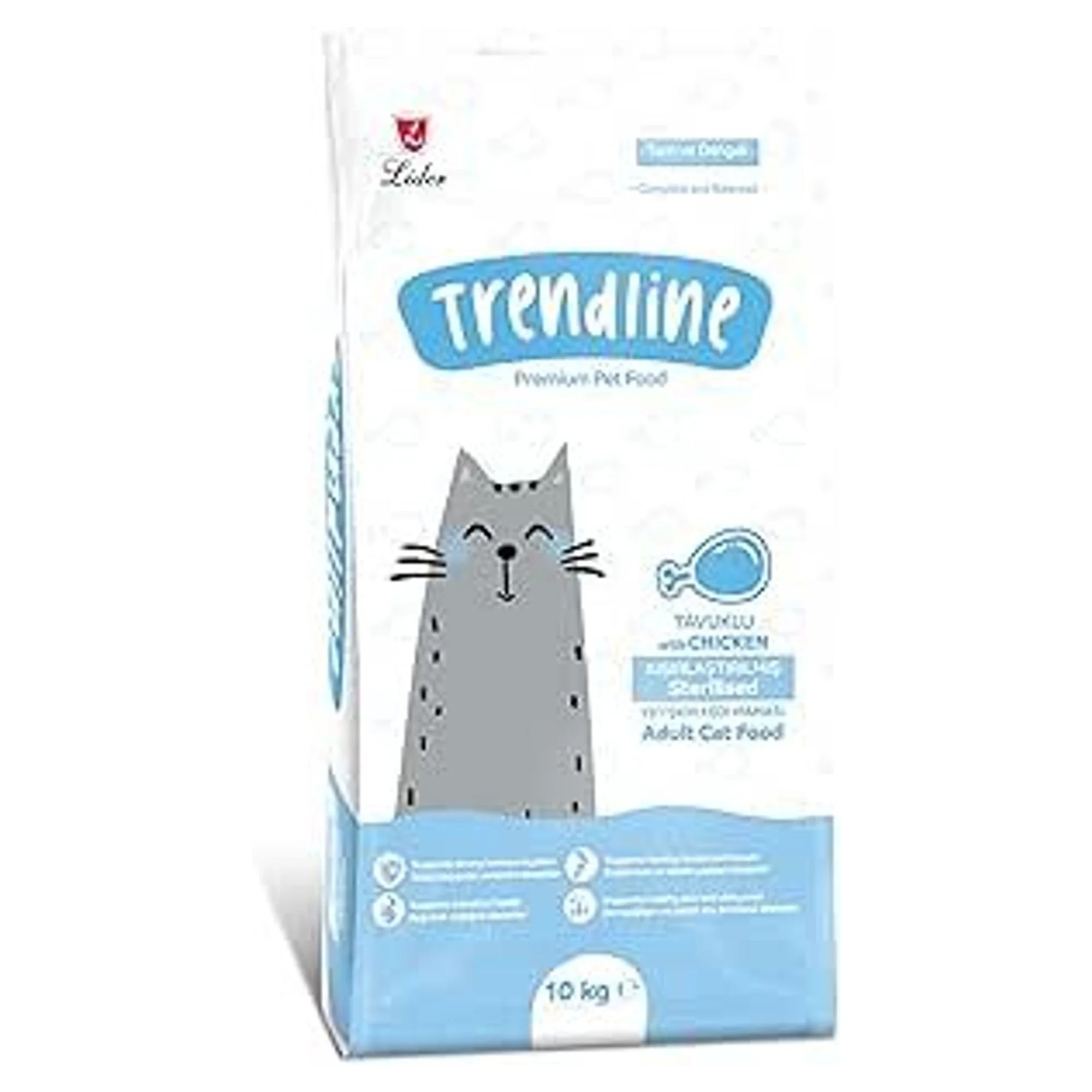 Trendline Tavuklu Kısırlaştırılmış Yetişkin Kedi Maması 10 KG