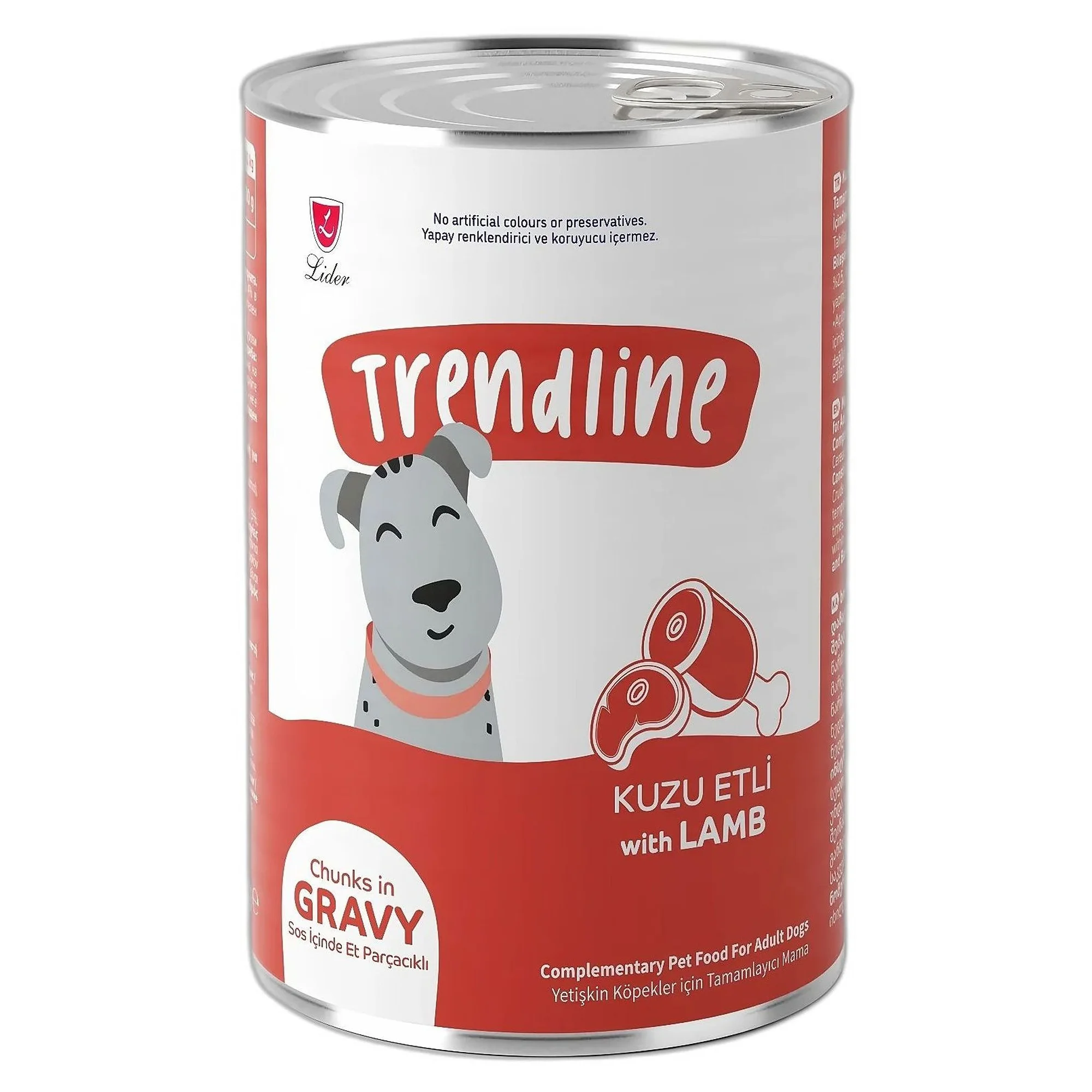 Trendline Sos İçerisinde Et Parçacıklı Kuzu Etli Yetişkin Köpek Konservesi 400 G