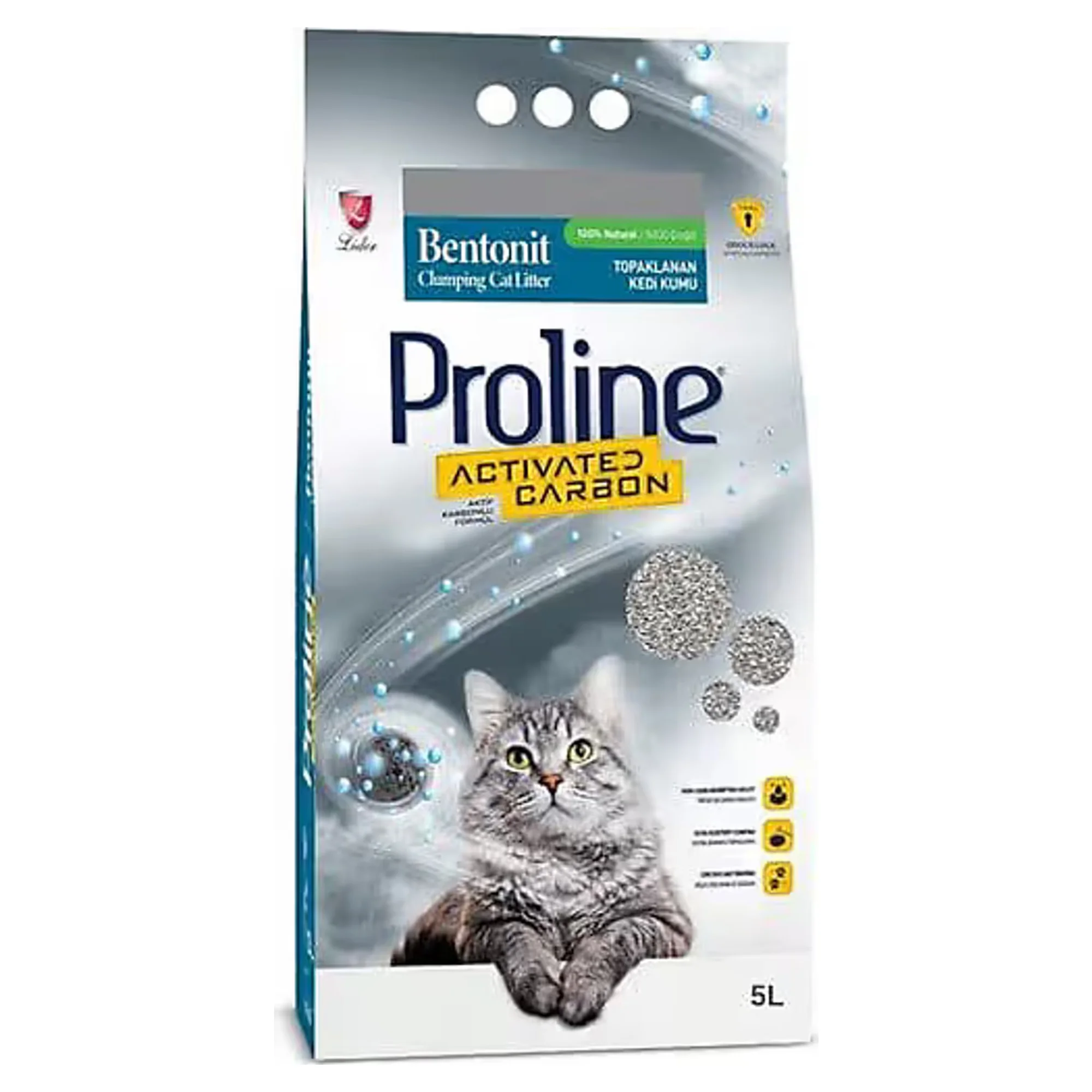 Proline Aktif Karbonlu Bentonit Kedi Kumu 5 L