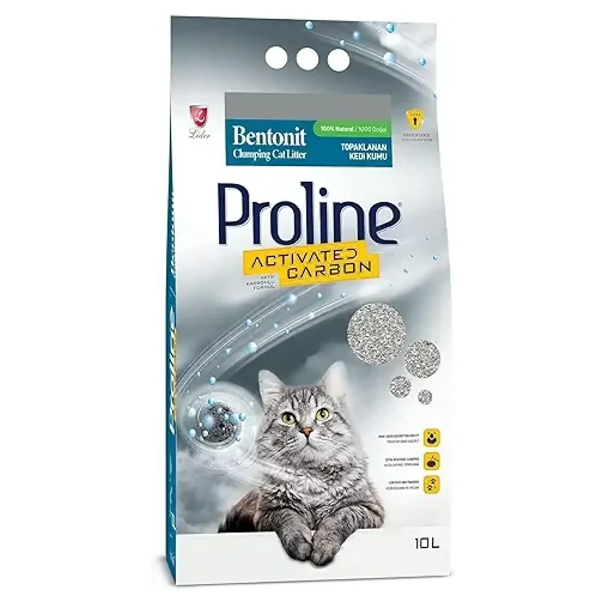 Proline Aktif Karbonlu Bentonit Kedi Kumu 10 L
