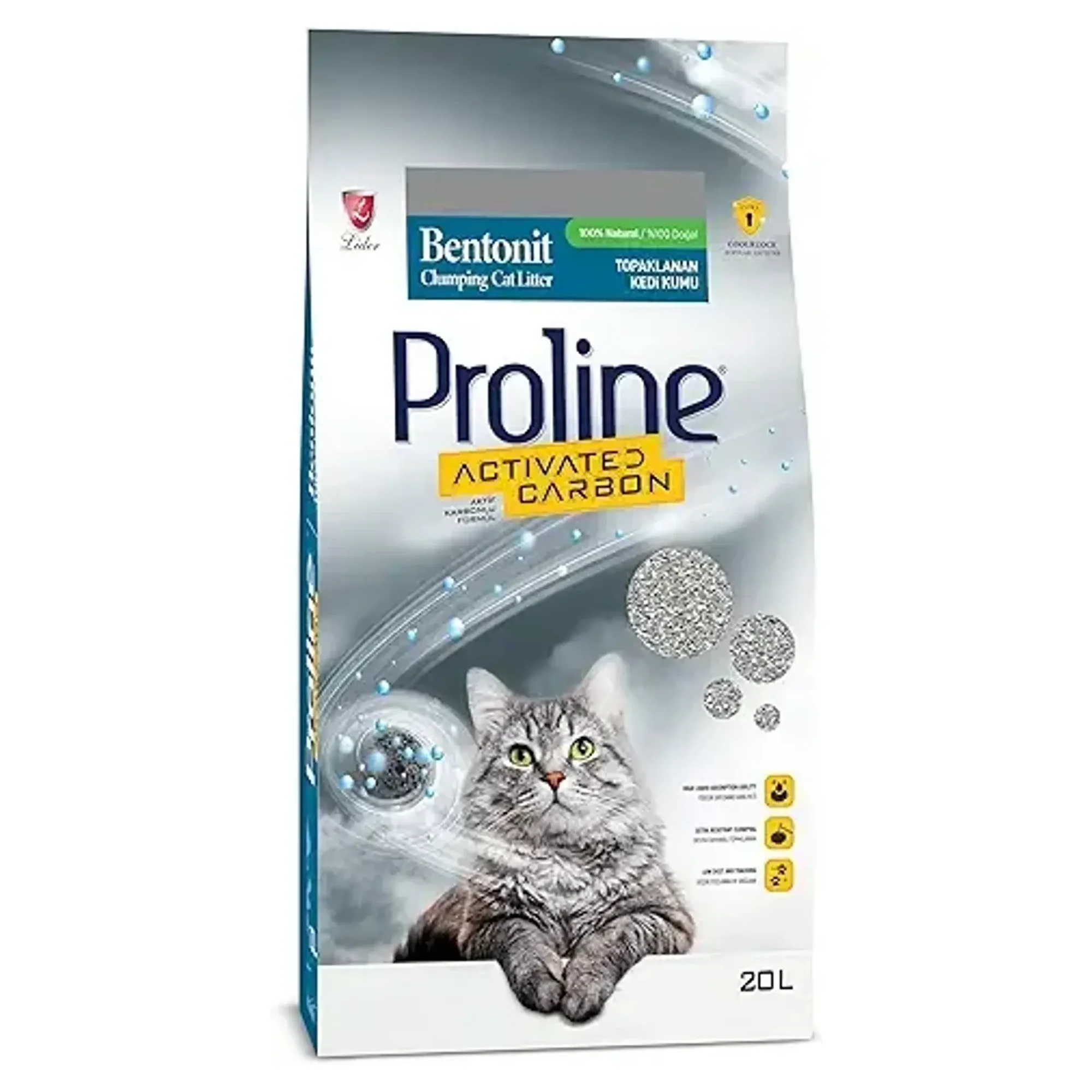 Proline Aktif Karbonlu Bentonit Kedi Kumu 20 L
