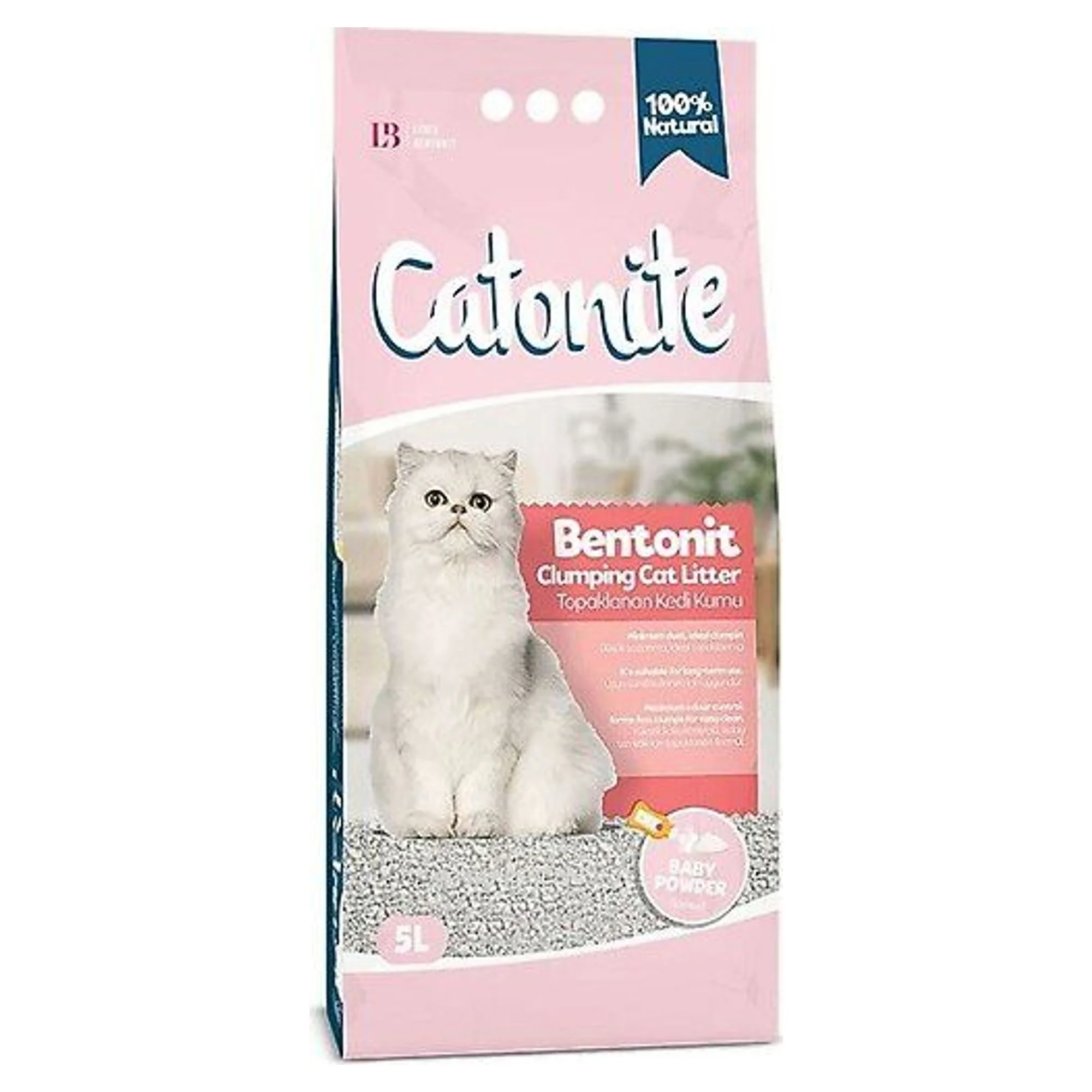 Catonite Bebek Pudrası Kokulu Bentonit Kedi Kumu 5 L