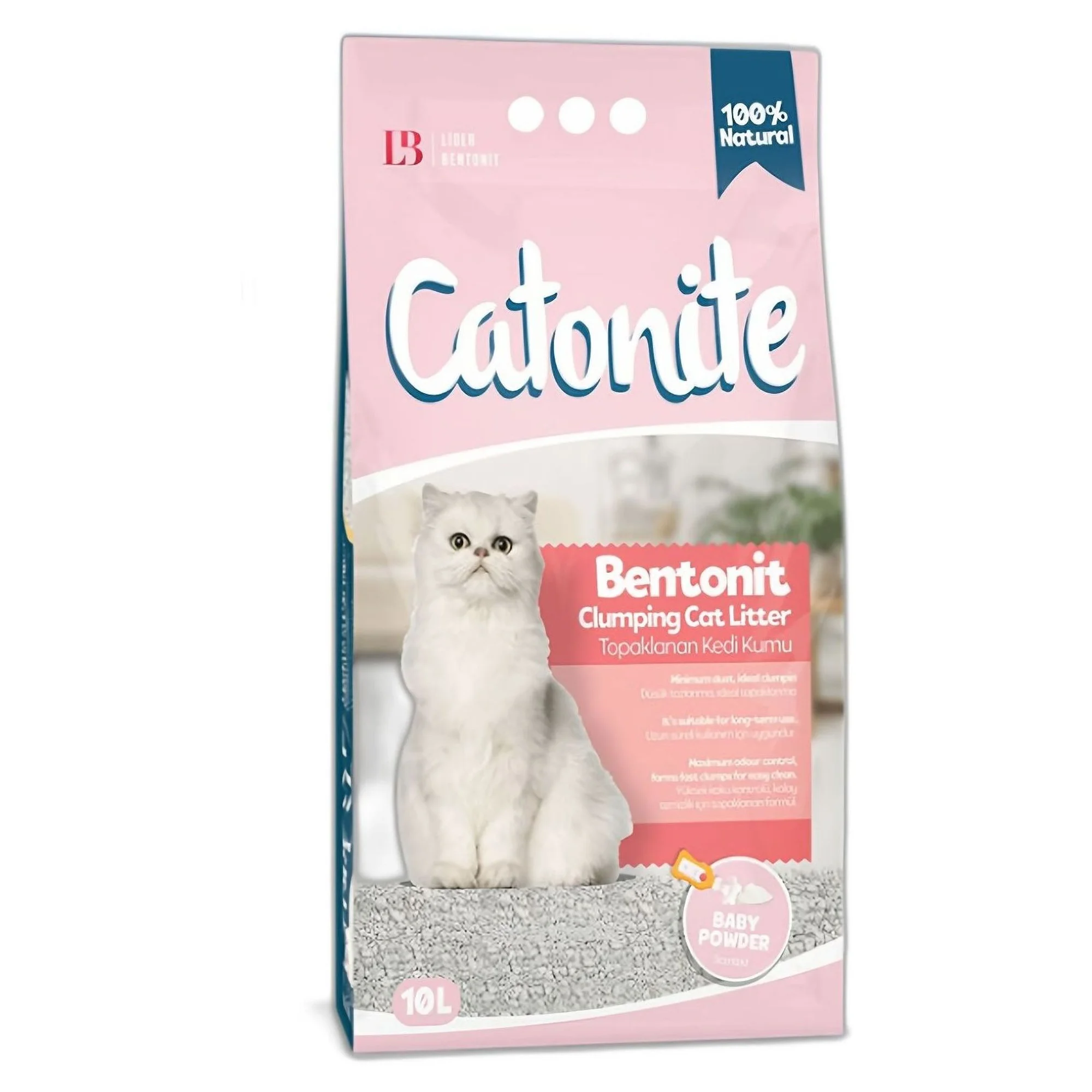 Catonite Bebek Pudrası Kokulu Bentonit Kedi Kumu 10 L