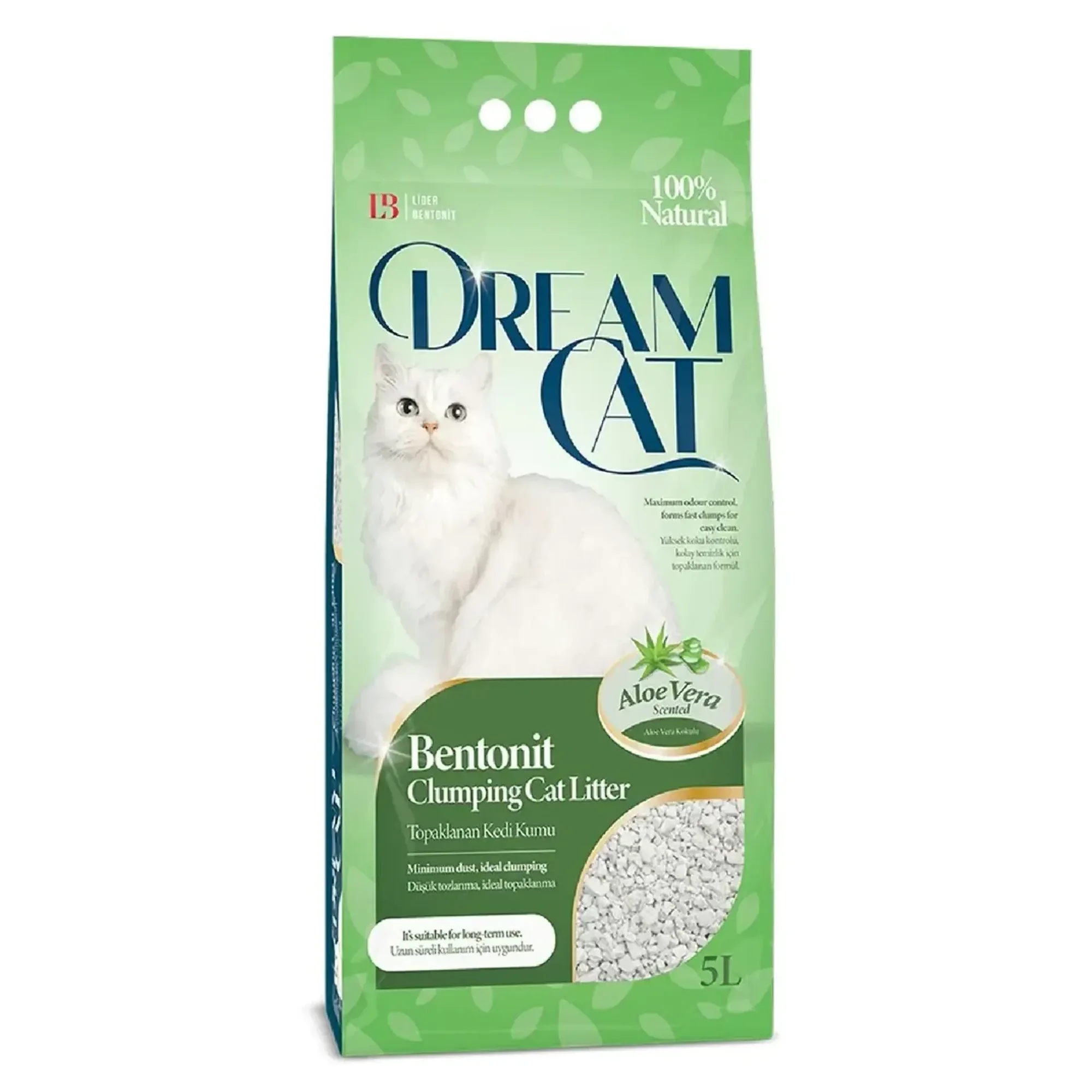 Dream Cat Aloe Vera Kokulu Bentonit Kedi Kumu 5 L
