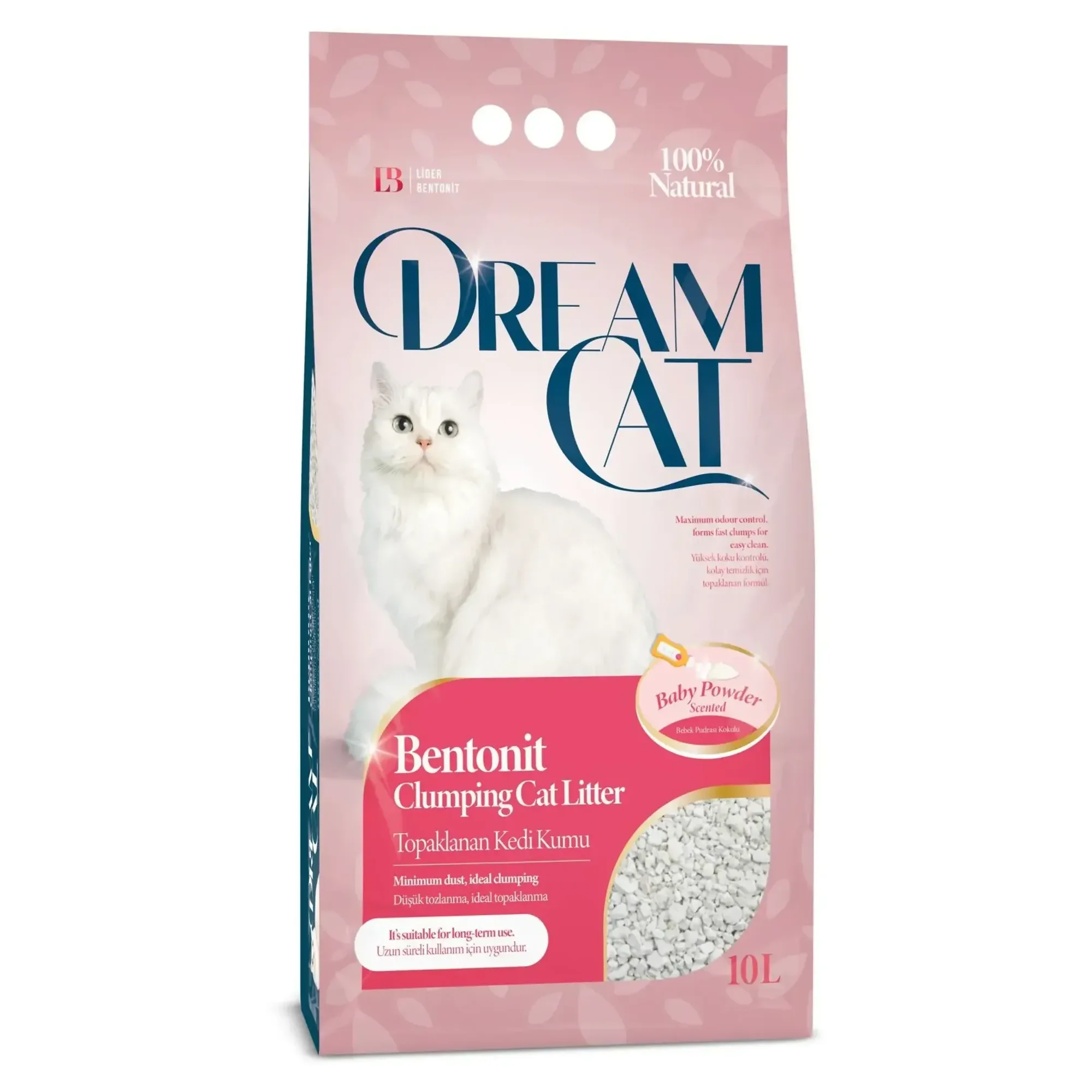 Dream Cat Bebek Pudrası Kokulu Bentonit Kedi Kumu 10 L