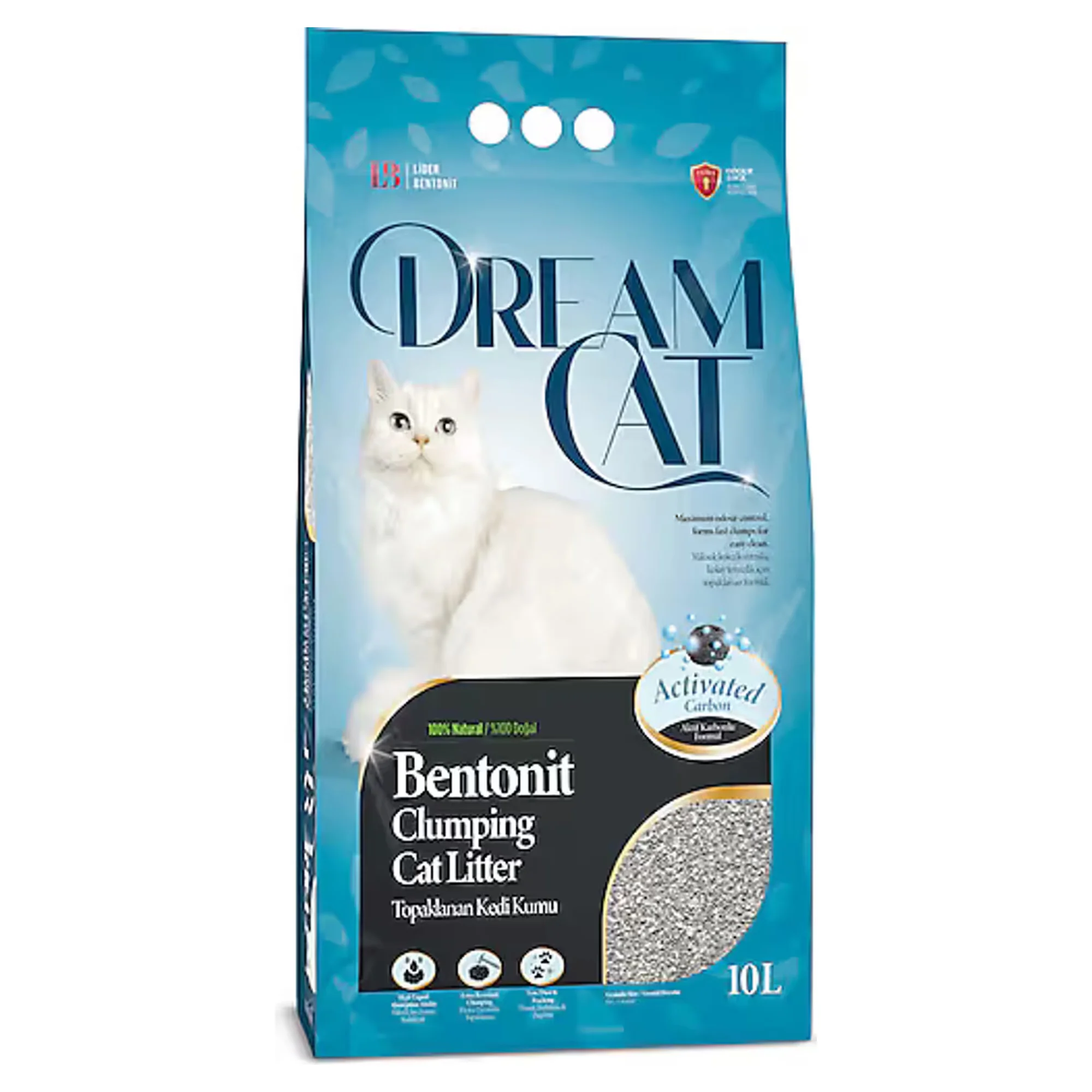 Dream Cat Aktif Karbonlu Bentonit Kedi Kumu 10 L