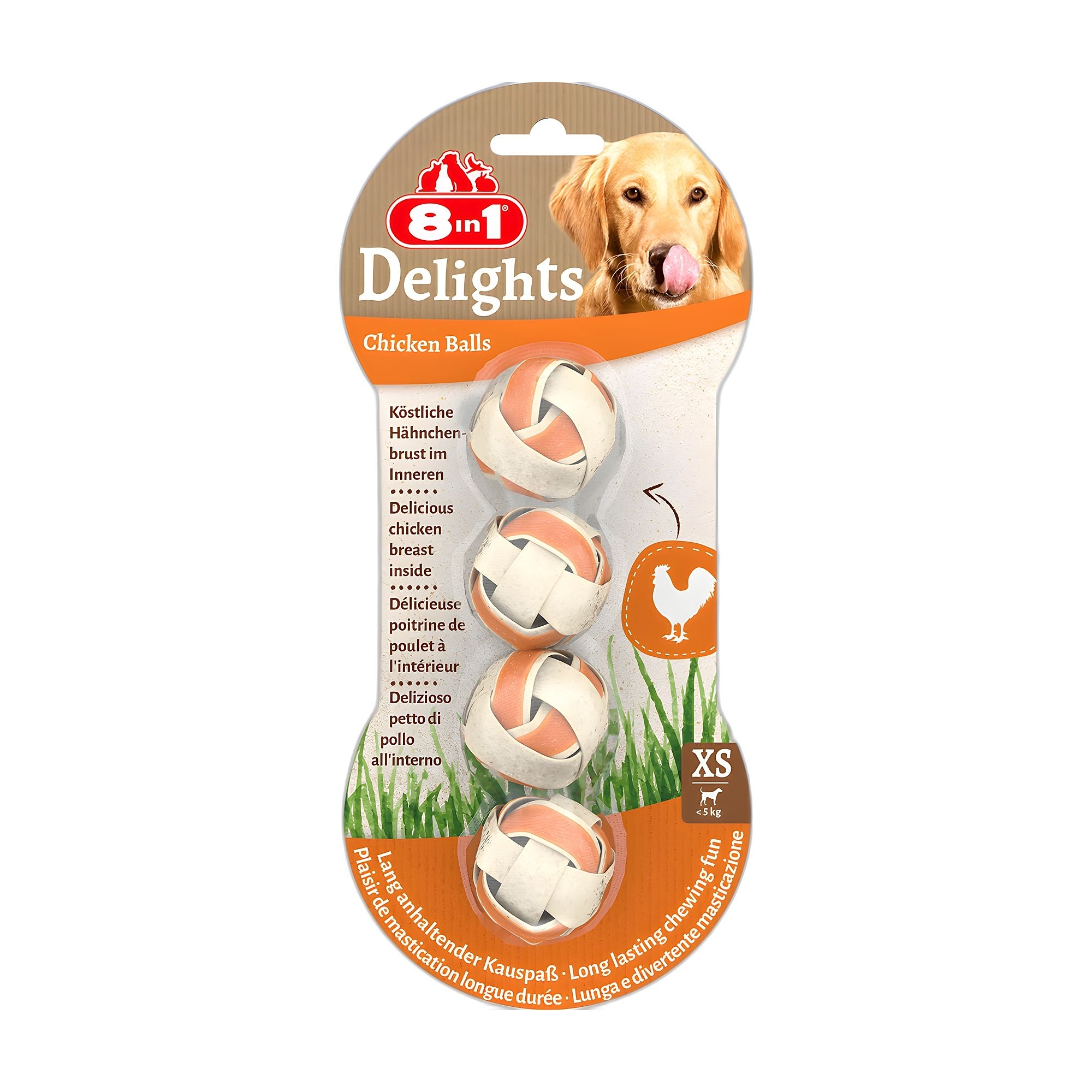 8in1 Delights Balls Tavuklu Köpek Ödül Kemiği XS 36 G - Ana Görsel