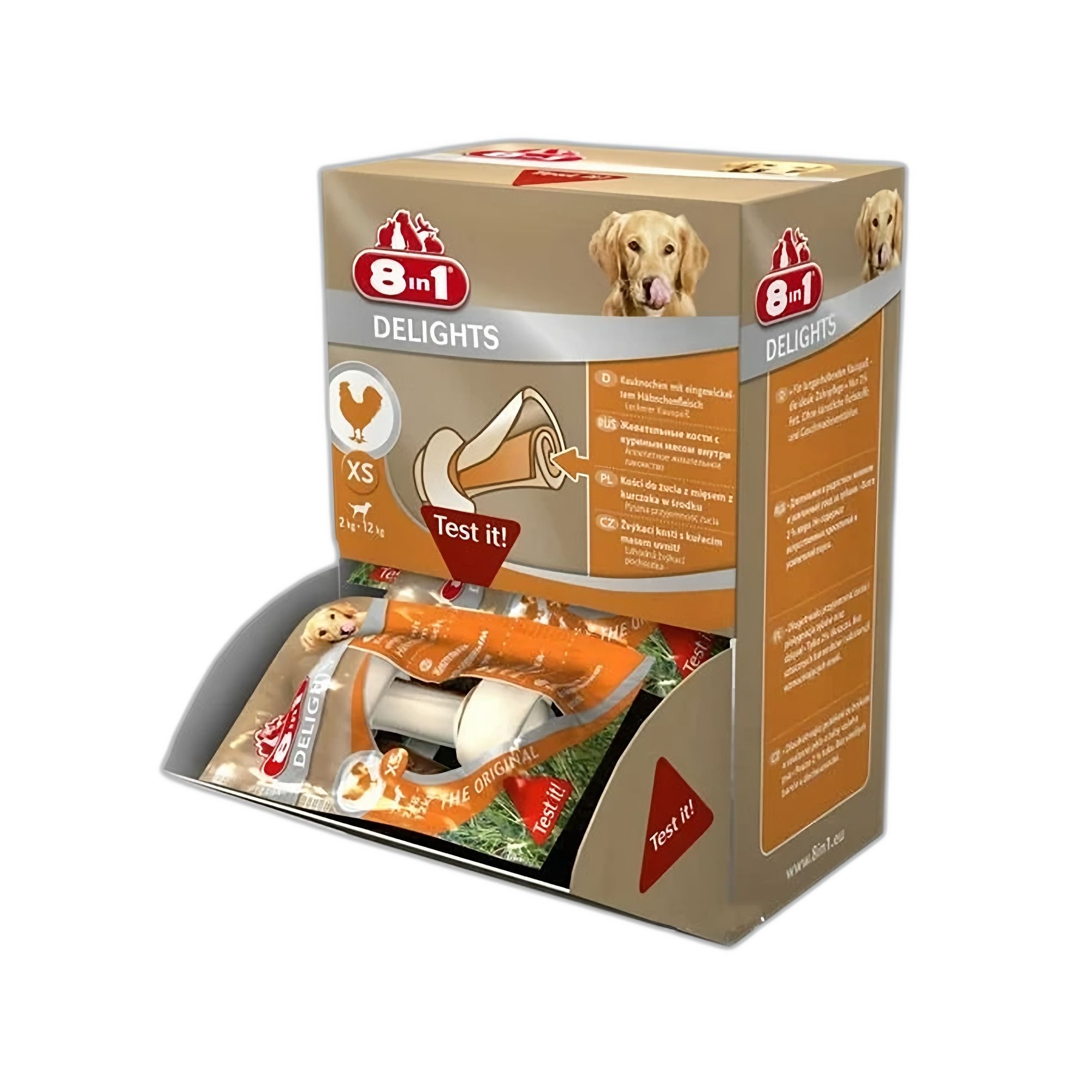 8in1 Delights Bone Sample Box Köpek Ödül Kemiği XS 12 G - Ana Görsel