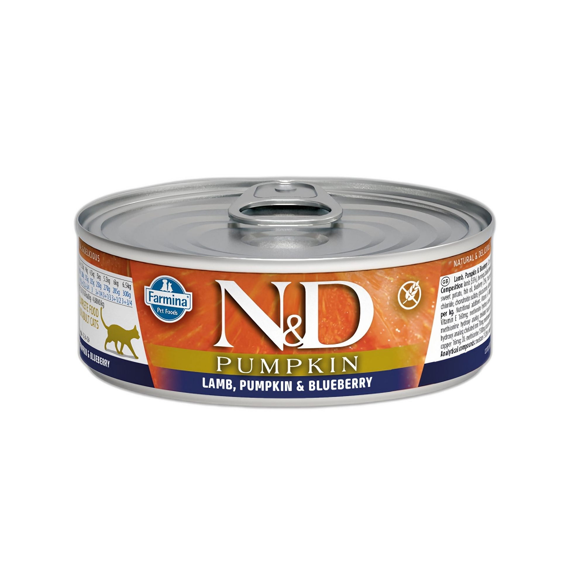 N&D Pumpkin Balkabaklı Kuzulu ve Yaban Mersinli Tahılsız Yetişkin Kedi Konservesi 70 G - Ana Görsel