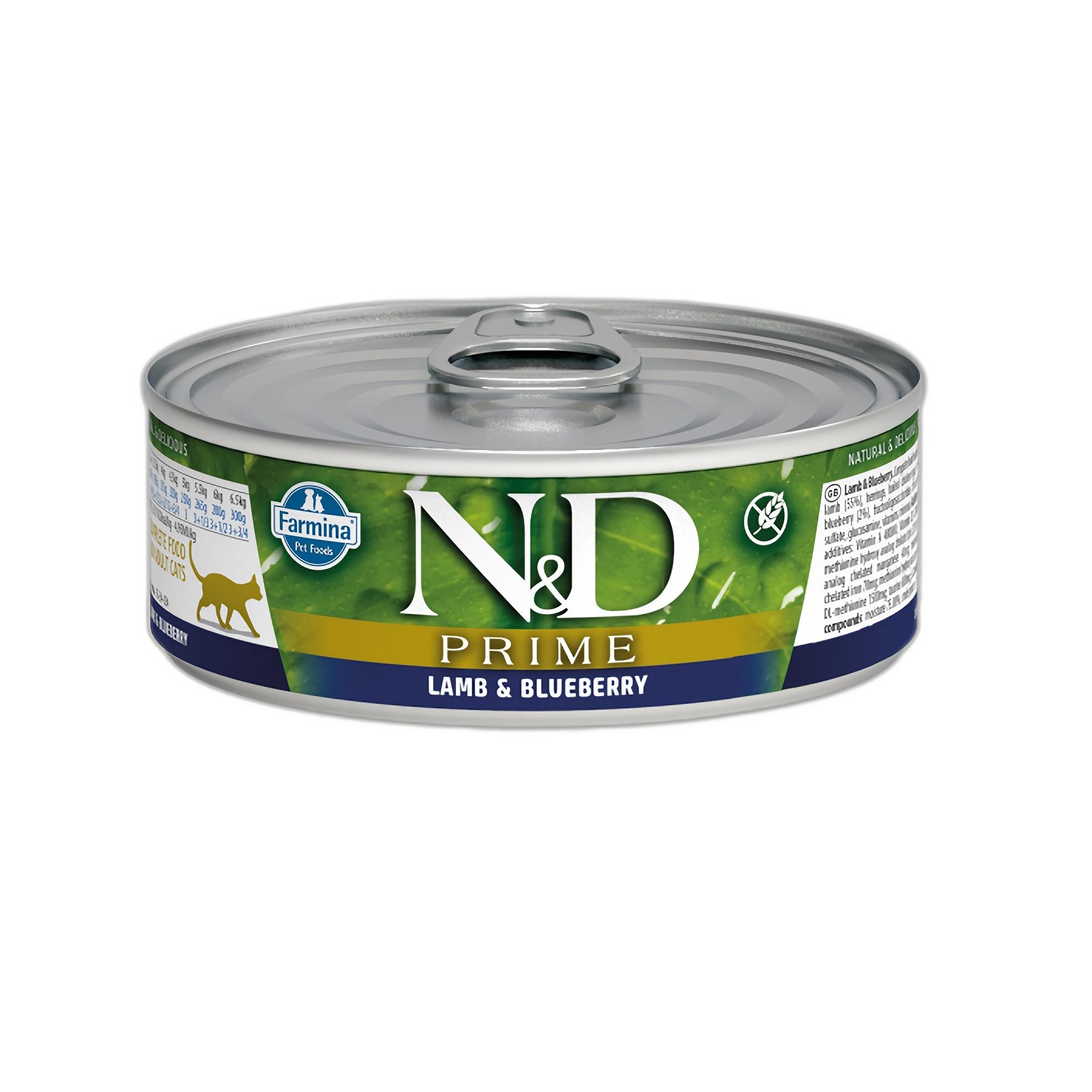 N&D Prime Kuzulu ve Yaban Mersinli Tahılsız Yetişkin Kedi Konservesi 70 G - Ana Görsel