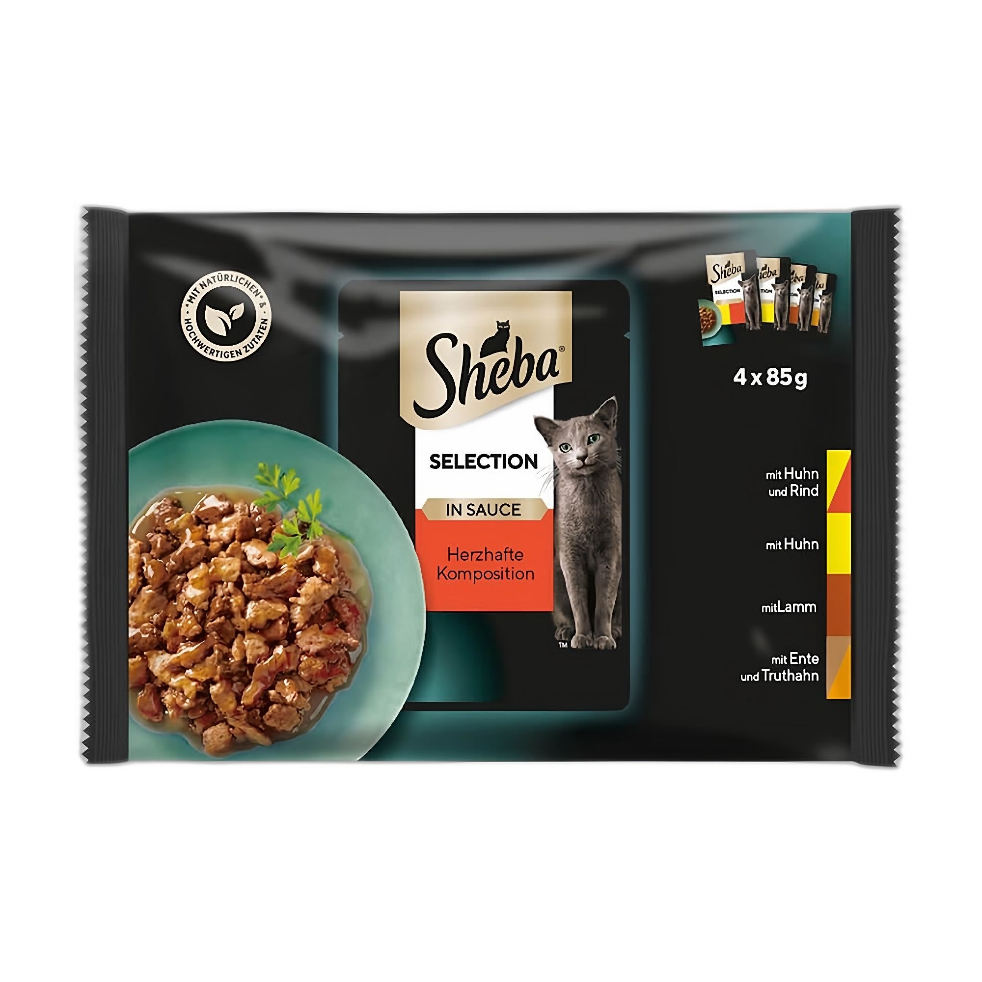 Sheba Etli Çeşitler 4'lü Paket 4x85 G - Ana Görsel