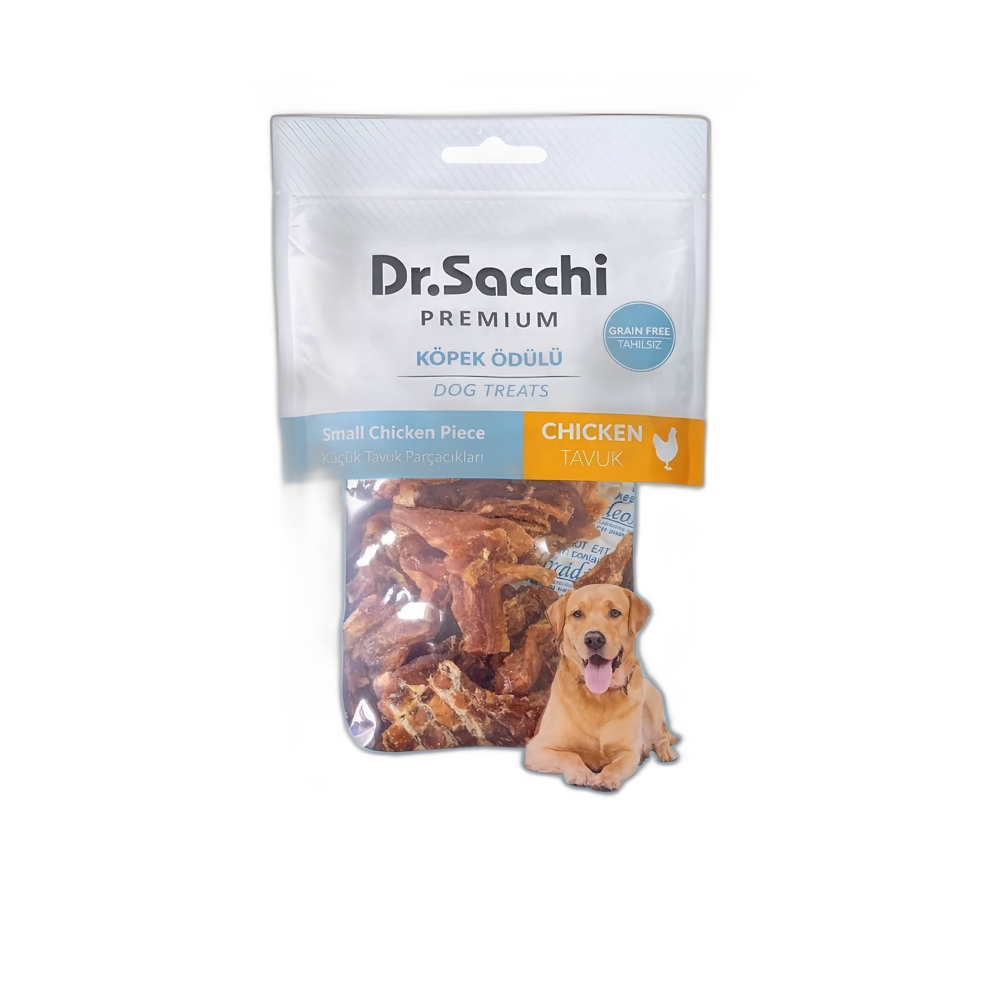 Dr.Sacchi Premium Tahılsız Küçük Tavuk Parçacıklı Köpek Ödülü 100 G - Ana Görsel