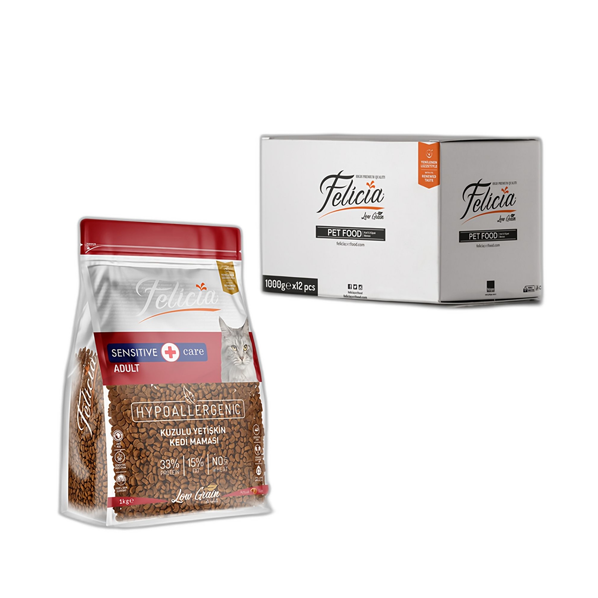 Felicia Sensitive Care Az Tahıllı Kuzu Etli Yetişkin Kedi Maması 12x1 KG - Ana Görsel
