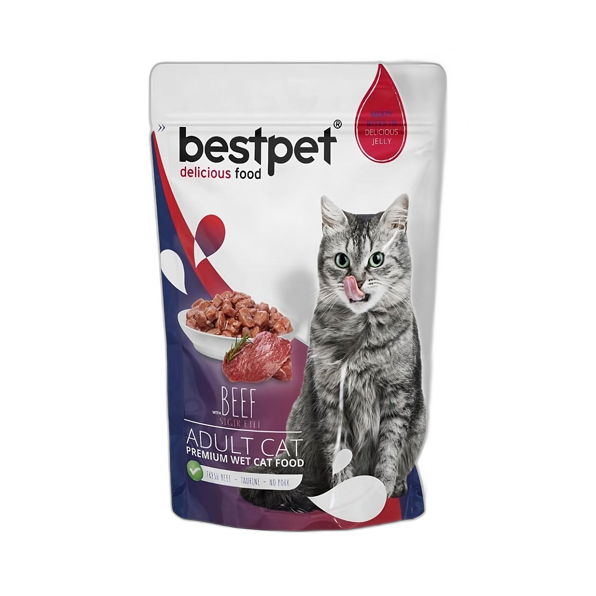 Bestpet Beef in Jelly Biftekli Yaş Yetişkin Kedi Maması 85G - Ana Görsel