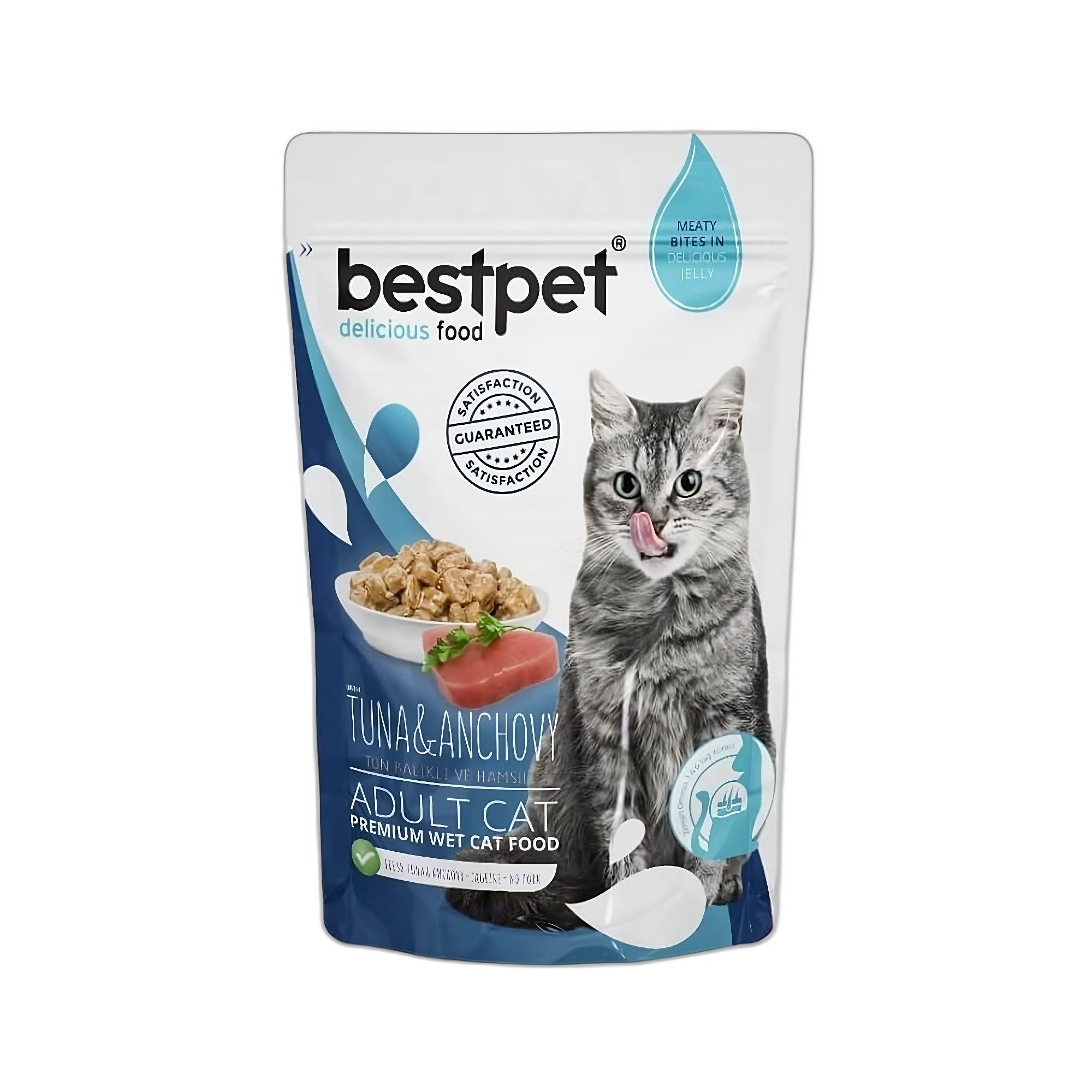 Bestpet Tuna and Anchovy in Jelly Ton Balıklı ve Hamsili Yaş Yetişkin Kedi Maması 85G - Ana Görsel