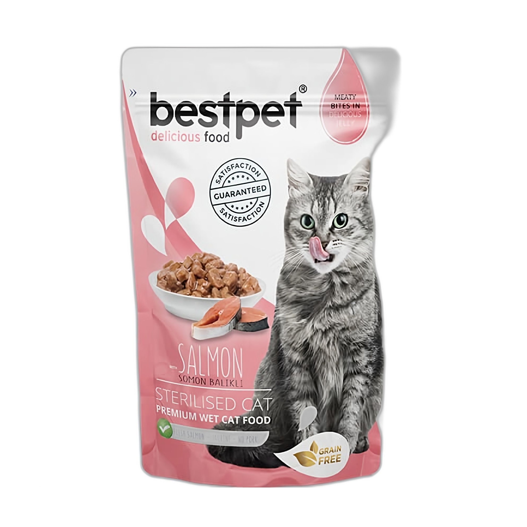Bestpet Salmon in Jelly Somonlu Yaş Kısırlaştırılmış Yetişkin Kedi Maması 85G - Ana Görsel