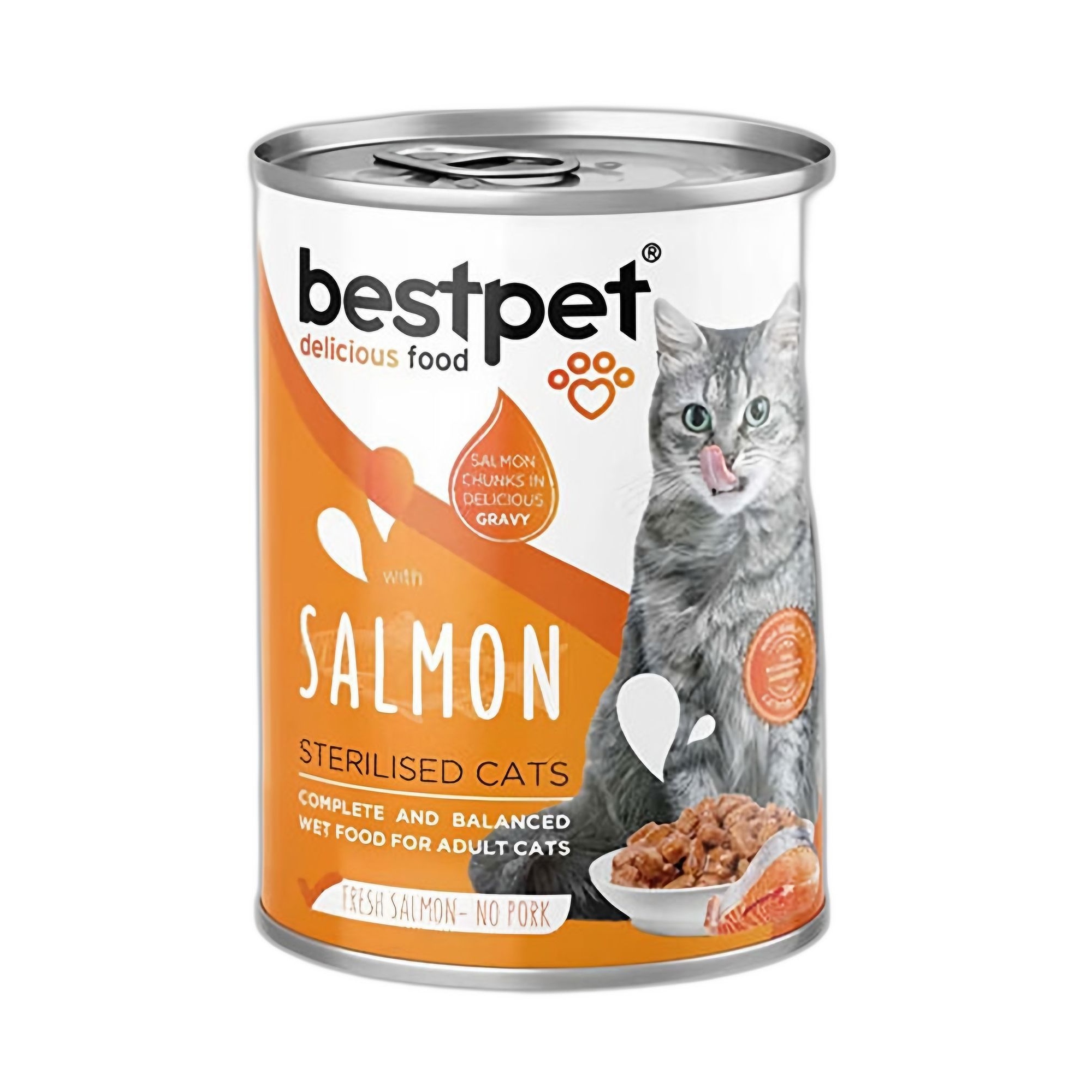 Bestpet Gravy Sterilised Parça Somonlu Kısırlaştırılmış Yetişkin Kedi Konservesi 400 G - Ana Görsel