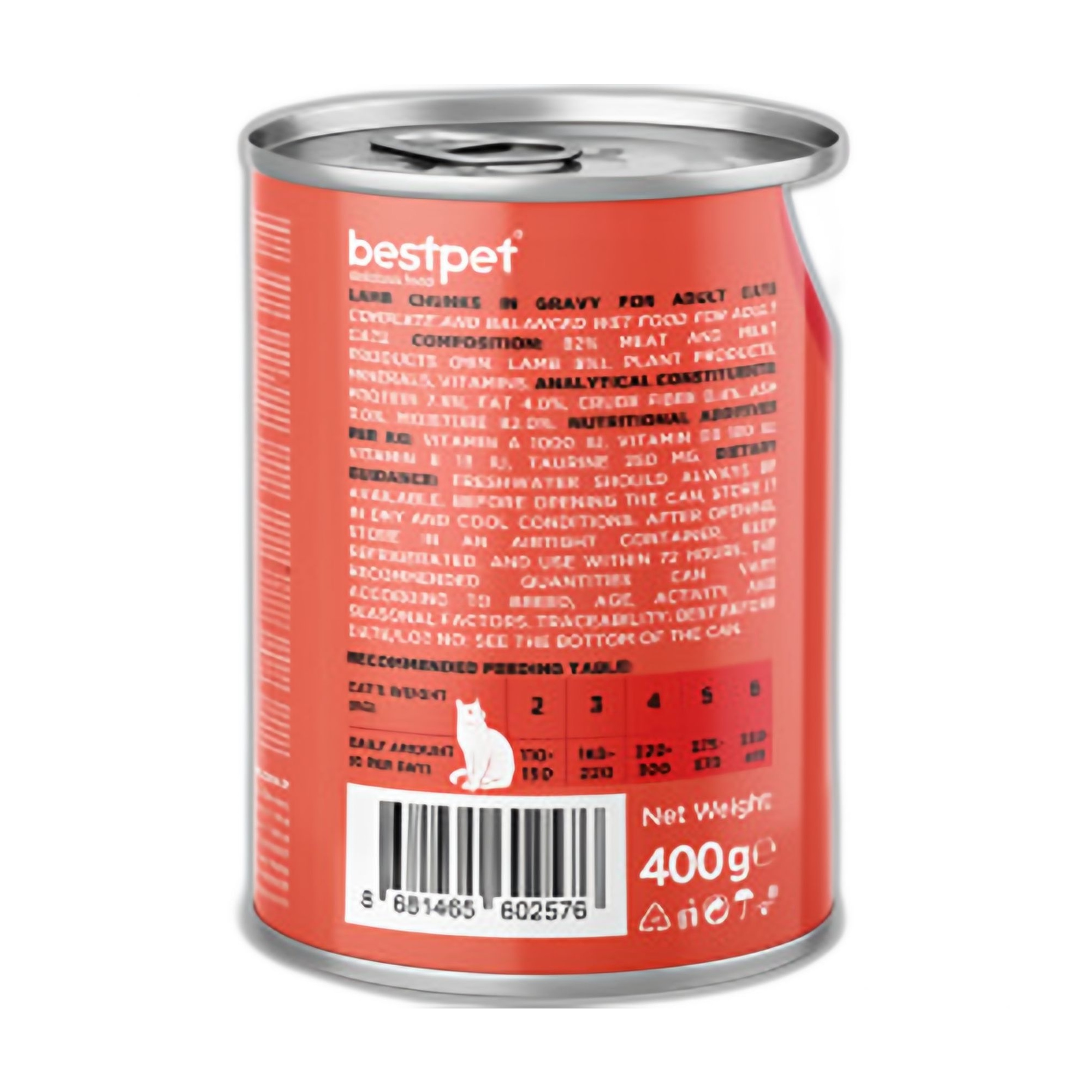 Bestpet Gravy Lamb Parça Kuzu Etli Yetişkin Kedi Konservesi 400 G - Görsel 3