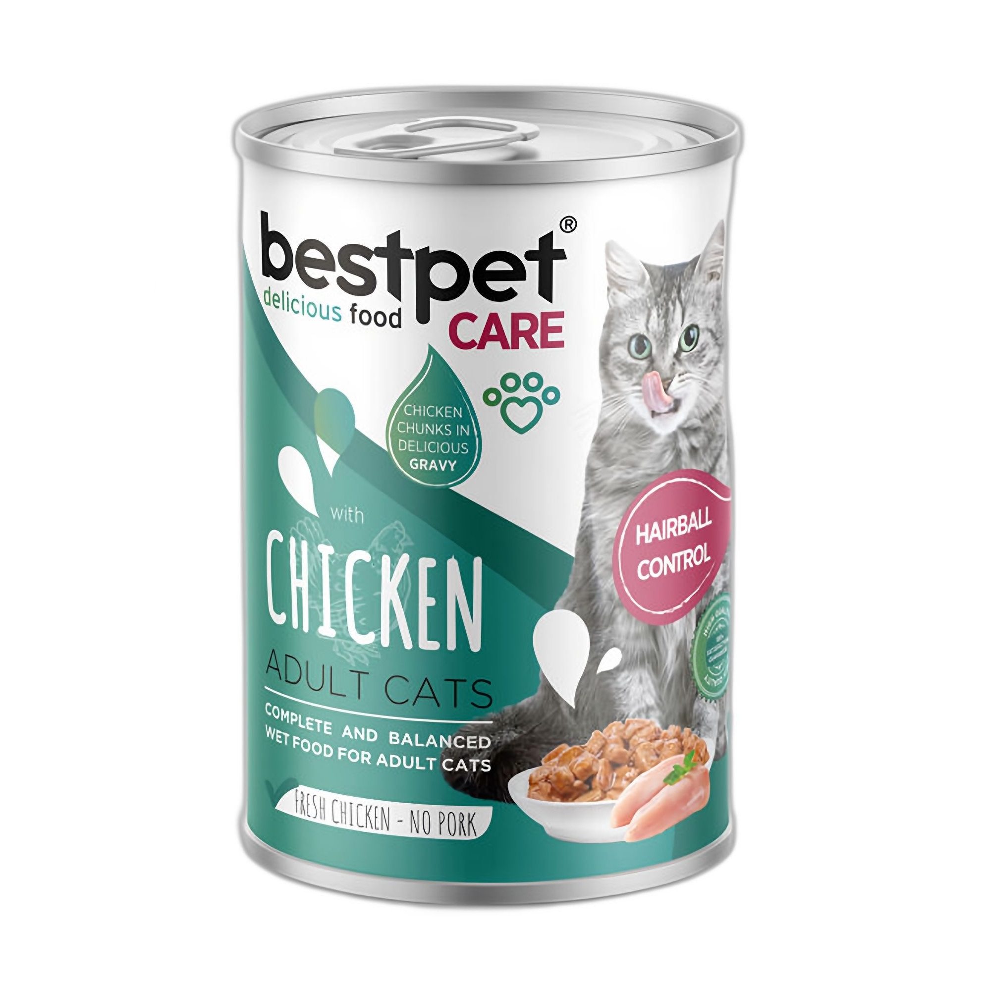 Bestpet Gravy Tavuk Parça Etli ve Soslu Tüy Yumağı Korumalı Yetişkin Kedi Konservesi 400 G - Ana Görsel