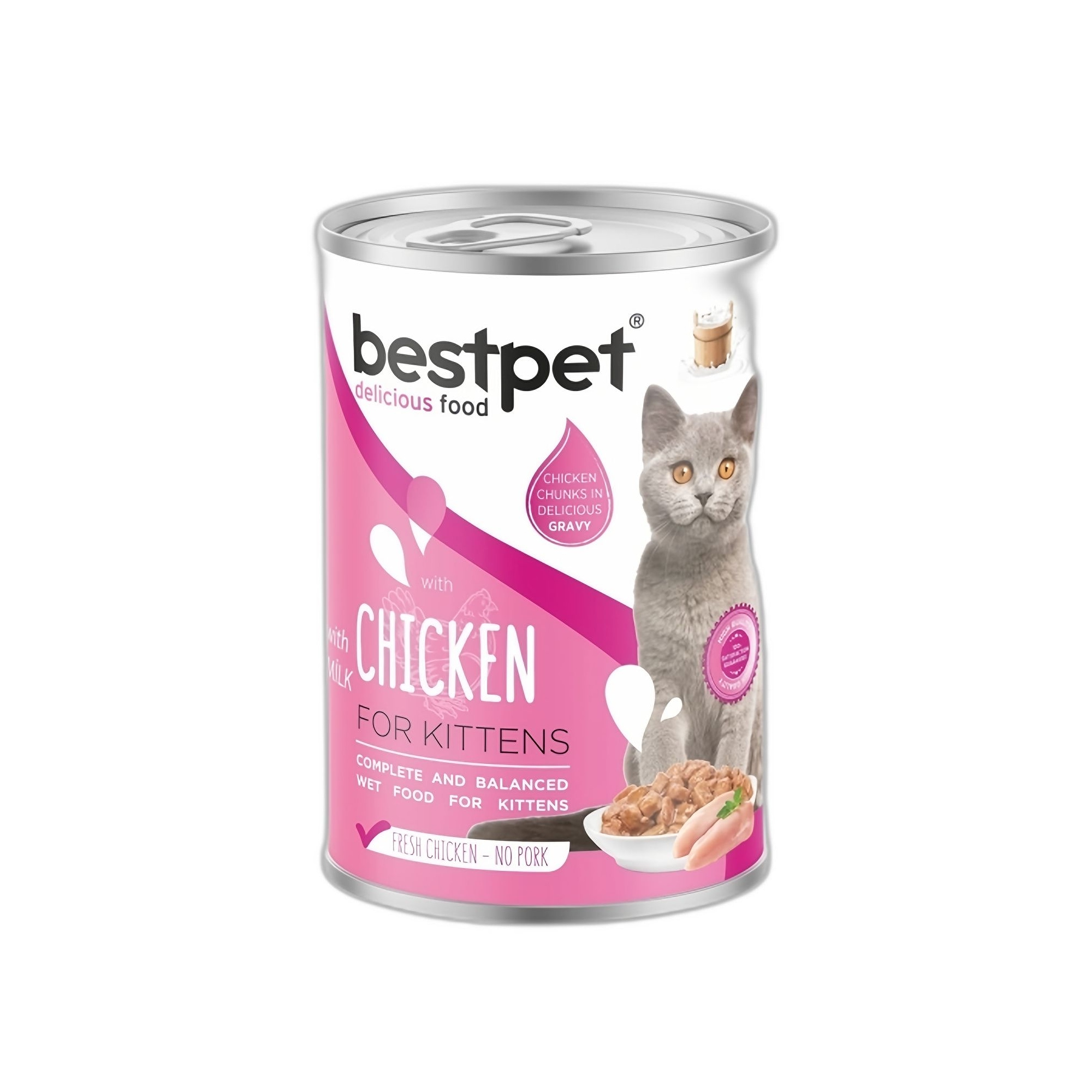 Bestpet Gravy Parça Tavuklu ve Sütlü Yavru Kedi Konservesi 400 G - Ana Görsel
