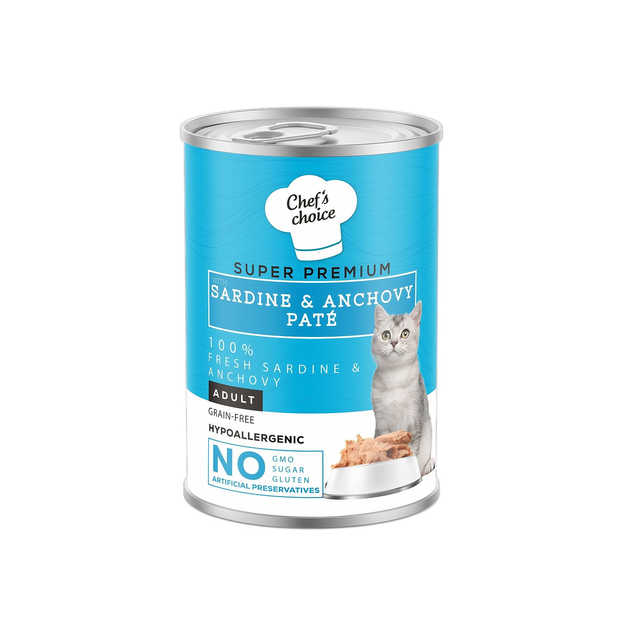 Chefs Choice Tahılsız Sardalyalı ve Hamsili Ezme Yetişkin Kedi Konservesi 400 gr - Ana Görsel