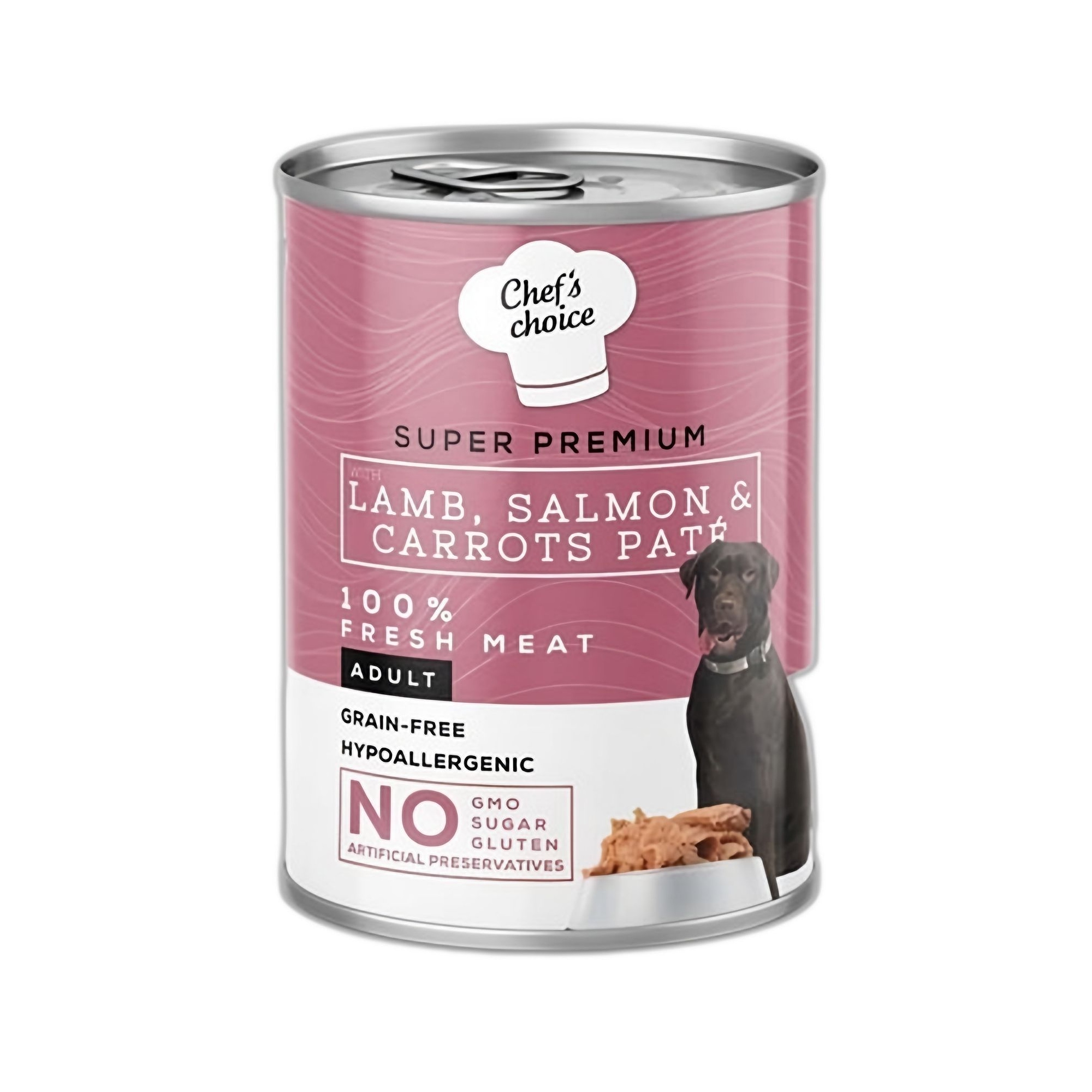 Chef's Choice Tahılısz Havuçlu Somonlu ve Kuzu Etli Ezme Yetişkin Köpek Konservesi 400 G - Ana Görsel