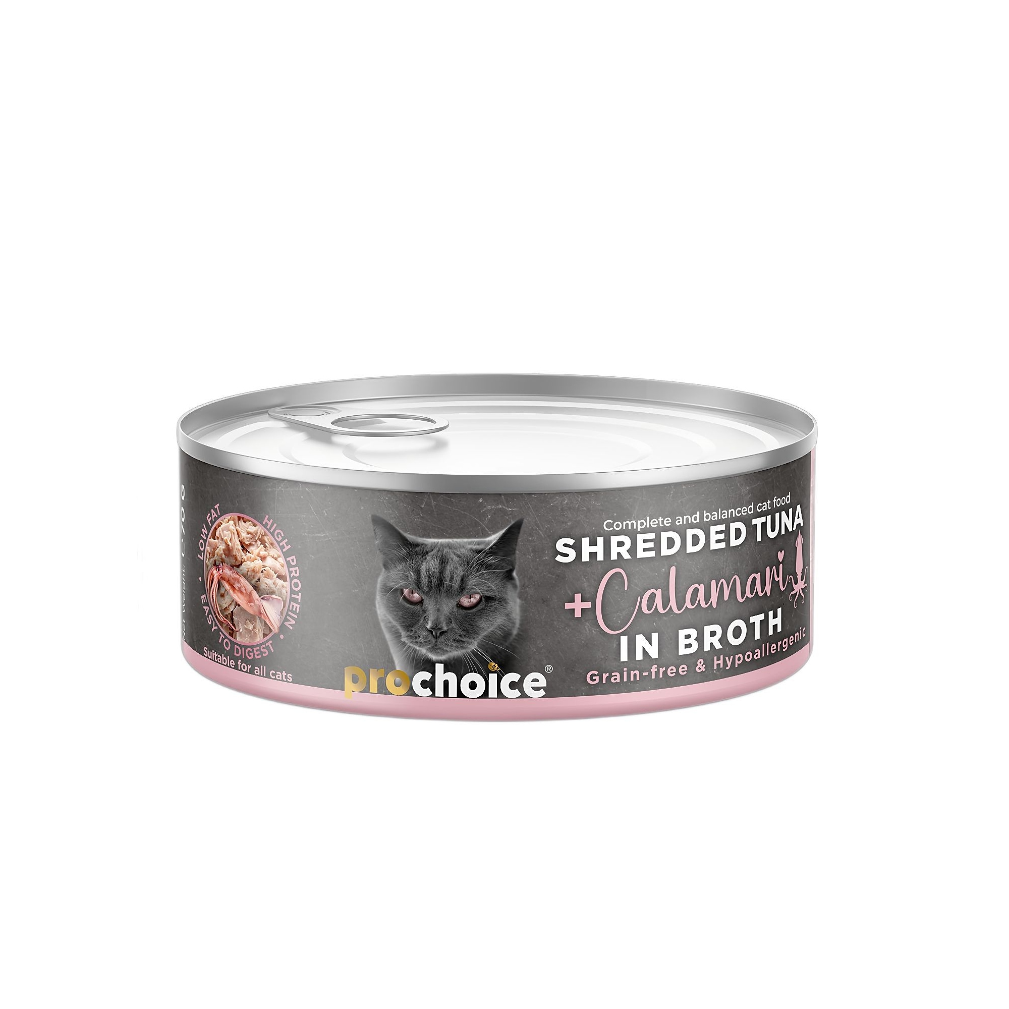 ProChoice Deluxe Tuna&Calamar in Broth Sos  İçinde Ton Balıklı ve Kalamarlı  Tahılsız Yetişkin Kedi Konservesi 70G - Ana Görsel
