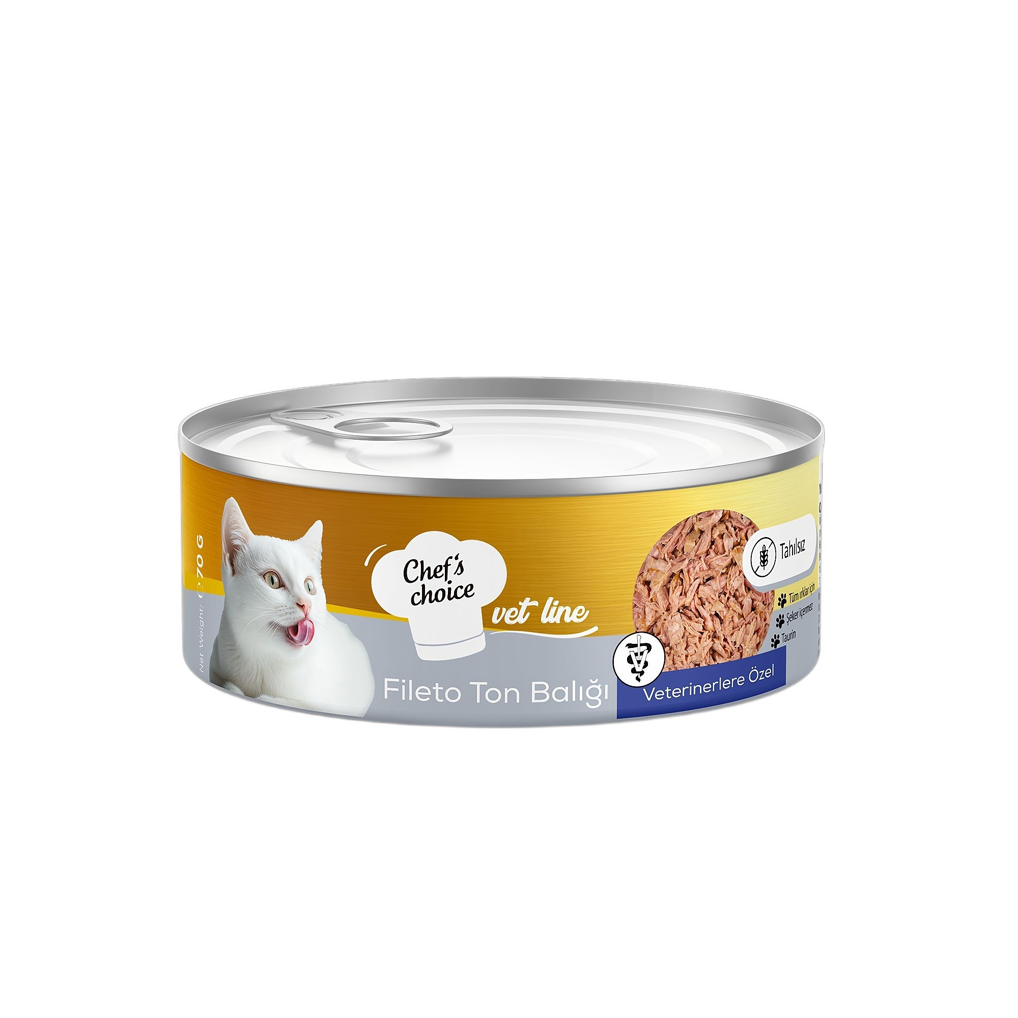 Chef's Choice Vet Line Fileto Ton Balıklı Yetişkin Kedi Maması 70G - Ana Görsel