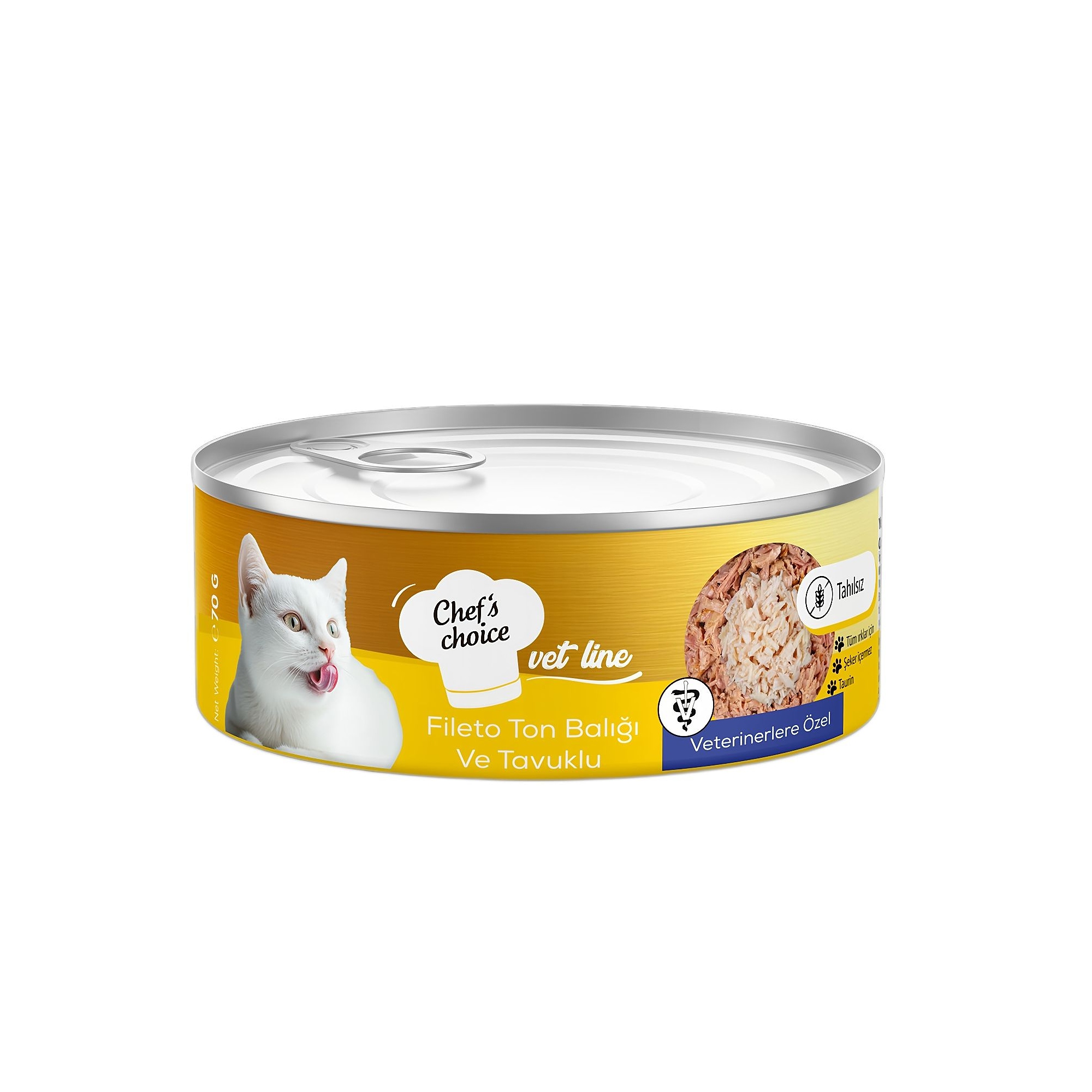 Chef's Choice Vet Line Fileto Ton Balıklı ve Tavuk Etli Yetişkin Kedi Maması 70G - Ana Görsel