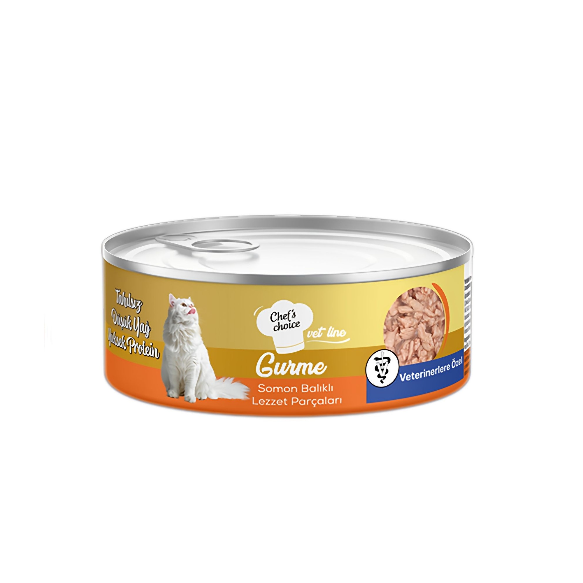 Chef's Choice Vet Line Gurme Sos İçinde Parça Somon Etli Yetişkin Kedi Konservesi 85G - Ana Görsel