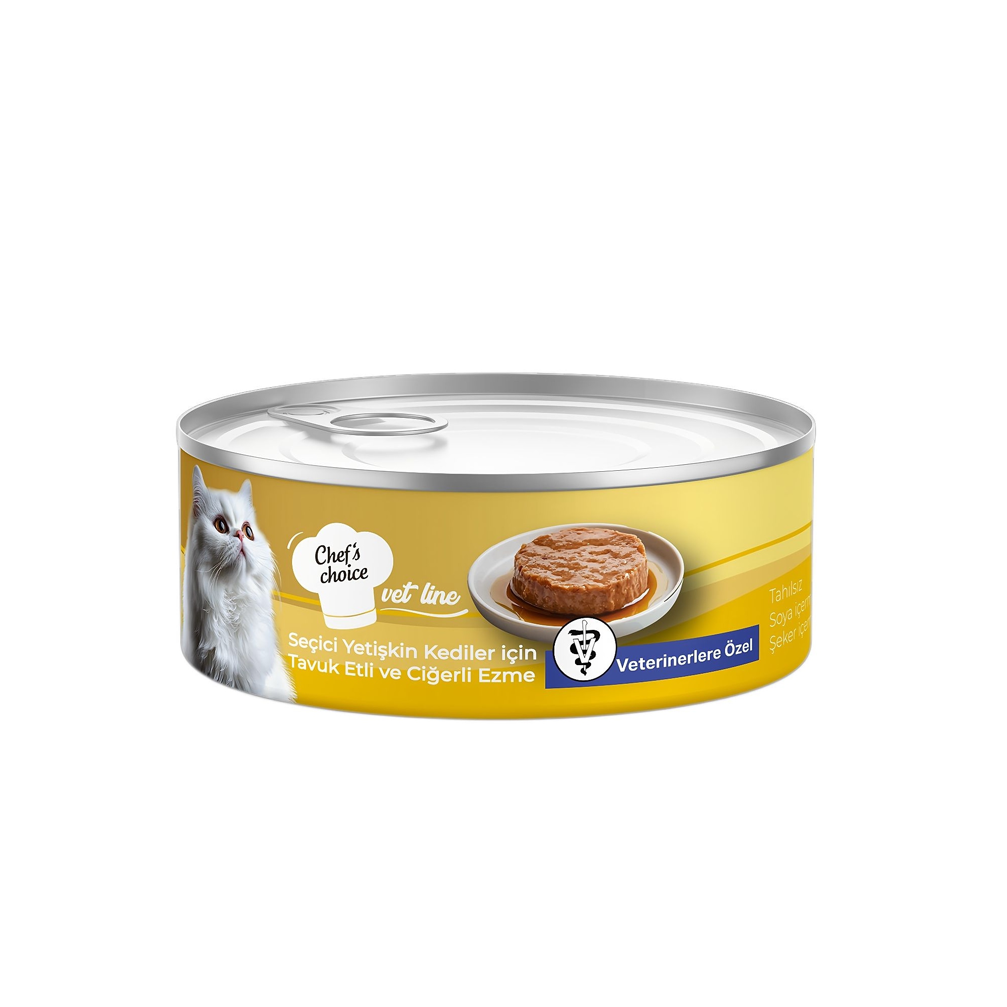 Chef's Choice VetLine Ezme Tavuk Etli ve Ciğerli Yetişkin Kedi Konservesi 80G - Ana Görsel