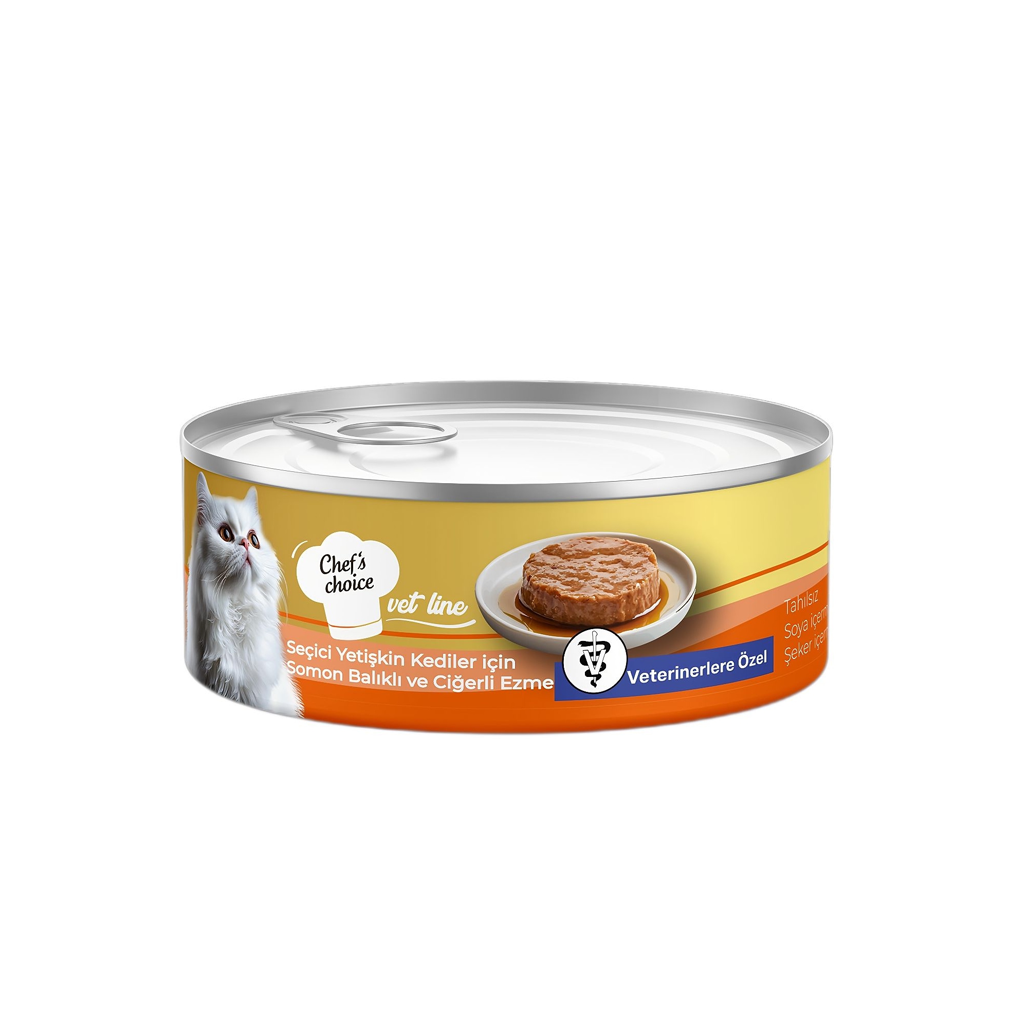 Chef's Choice VetLine Ezme Somon Balıklı ve Ciğerli Yetişkin Kedi Konservesi 80G - Ana Görsel