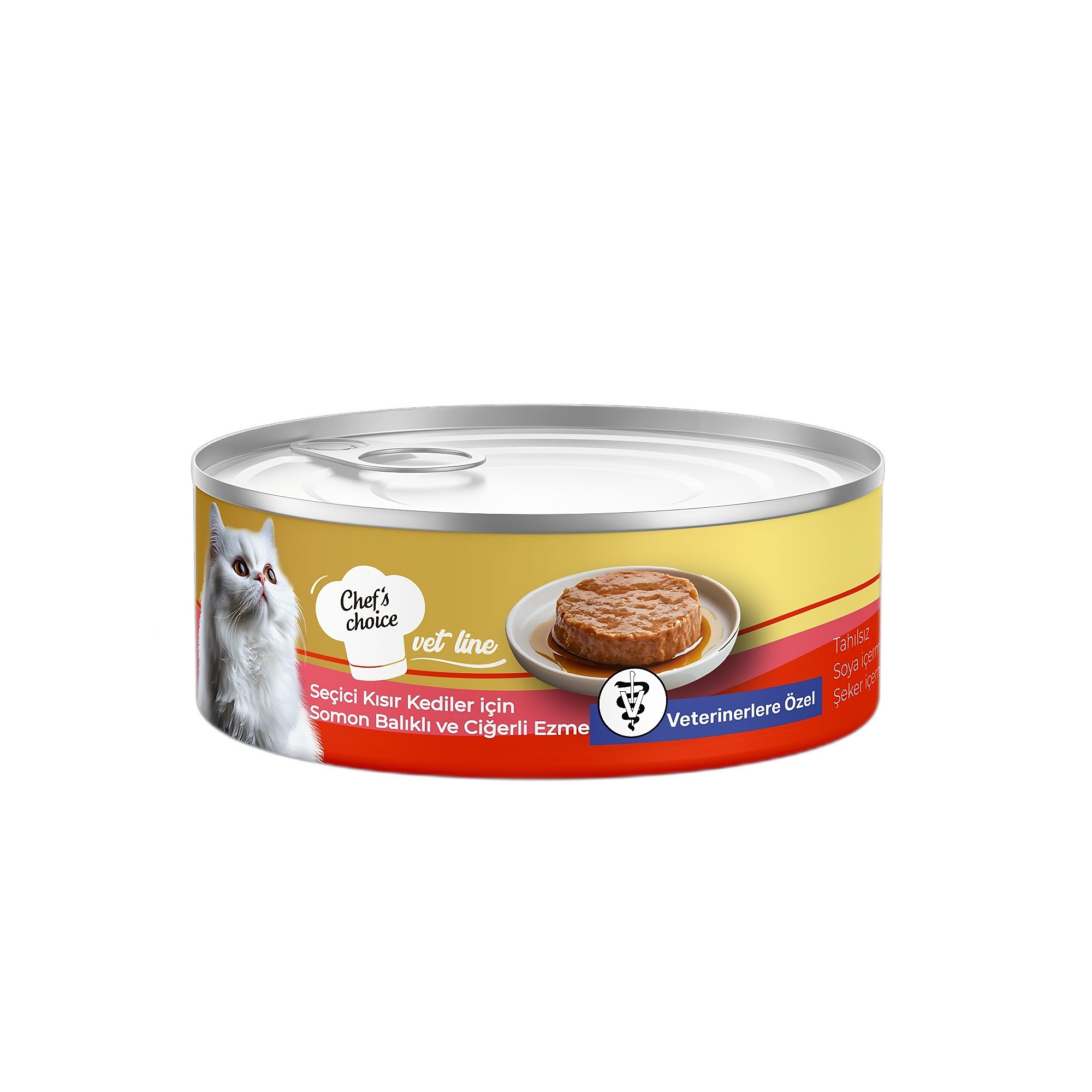 Chef's Choice VetLine Ezme Somon Balıklı ve Ciğerli Kısırlaştırılmış Yetişkin Kedi Maması 80G - Ana Görsel