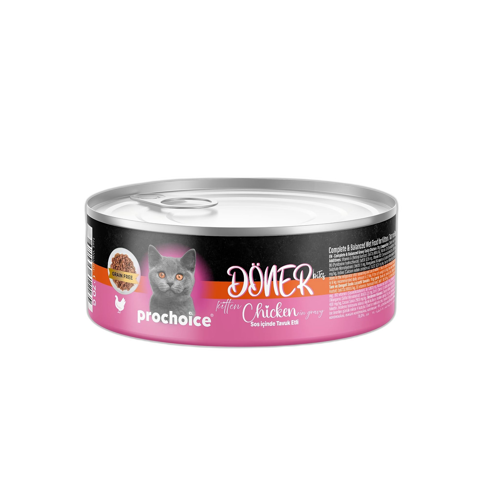 ProChoice Döner Bites Sos İçinde Tavuklu Yavru Kedi Konservesi 70G - Ana Görsel