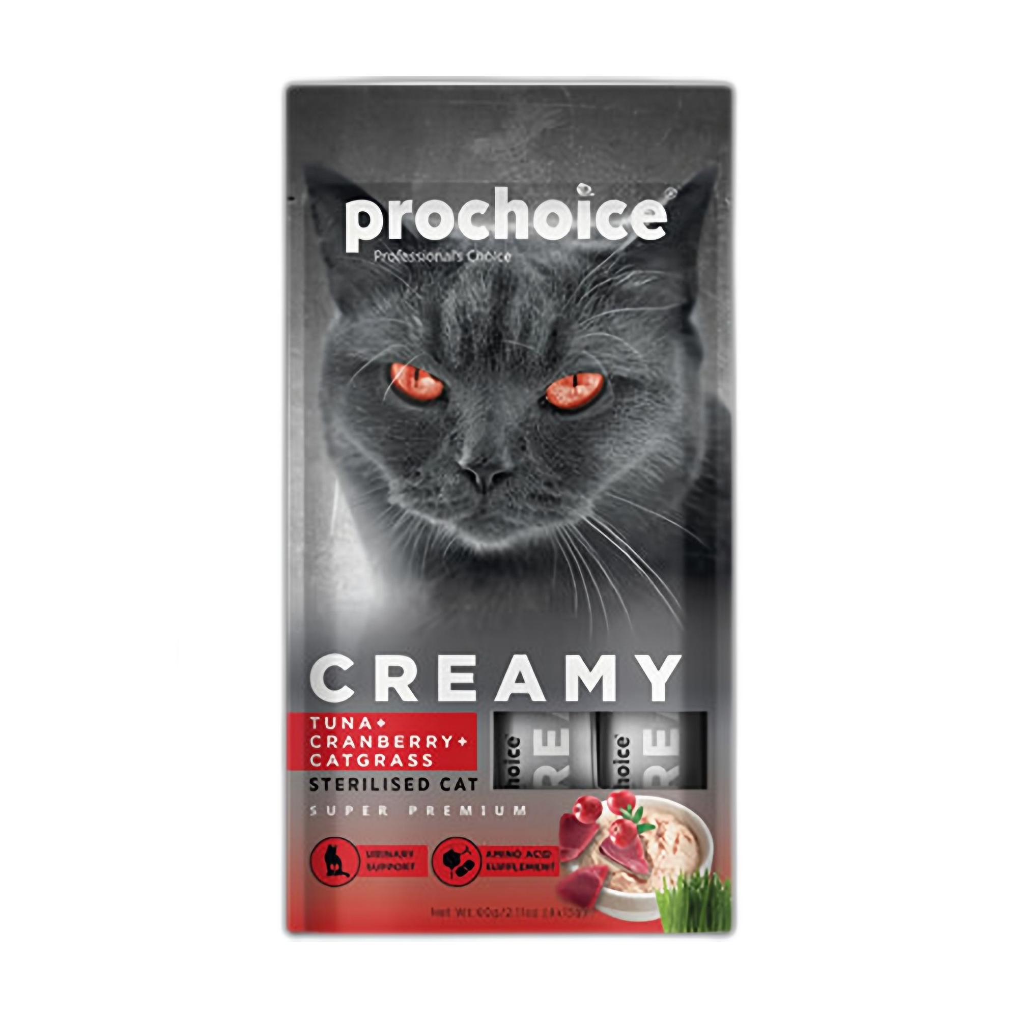 ProChoice Creamy Ton Balıklı Kızılcıklı ve Kedi Otlu Krema Sıvı Kedi Ödülü 4x15G - Ana Görsel