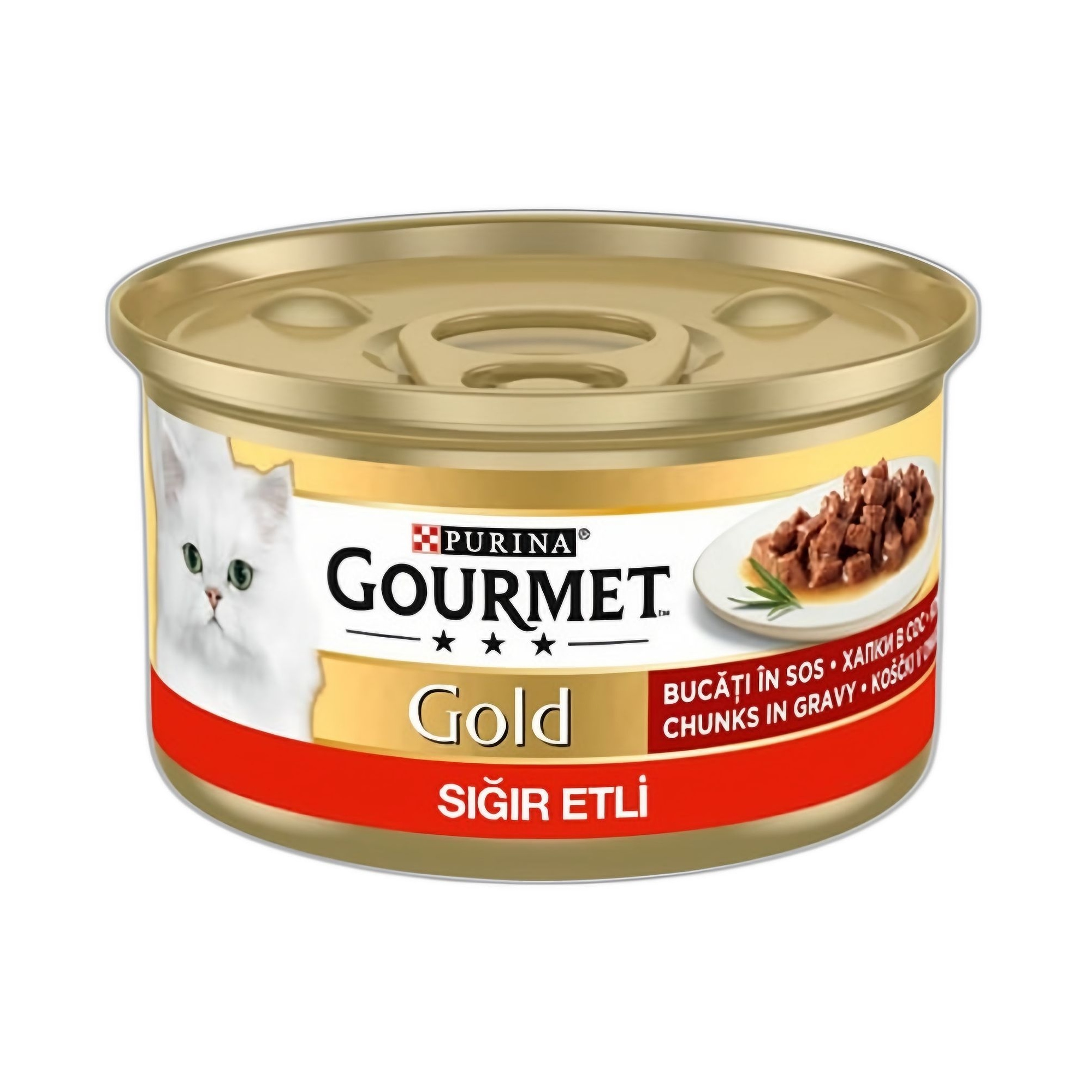 Gourmet Gold Parça Sığır Etli Yetişkin Kedi Yaş Maması 85 G